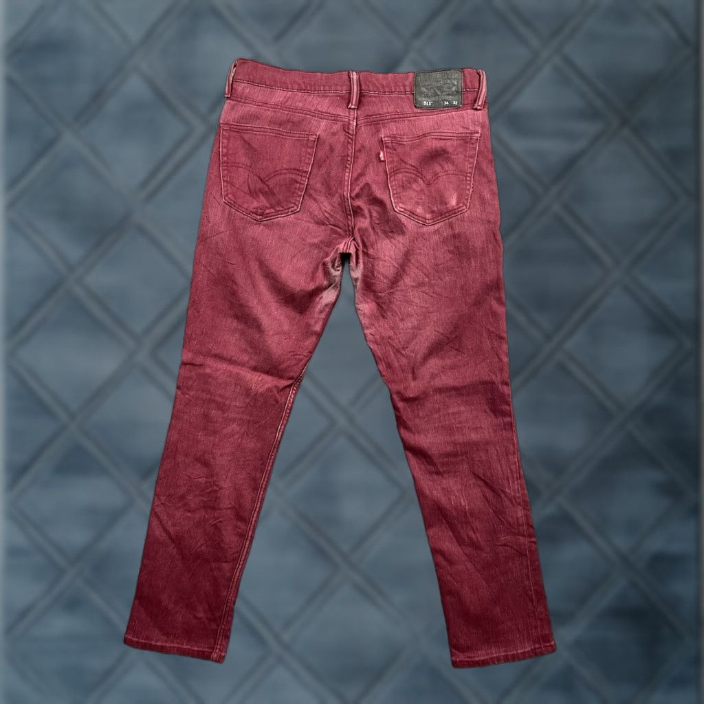 Vintage VINTAGE Levis 511 Mens Burgundy Skinny Fit Slim Leg Jeans Stretch Casual Size 34x32 Size US 34 / EU 50 - 1 Thumbnail
