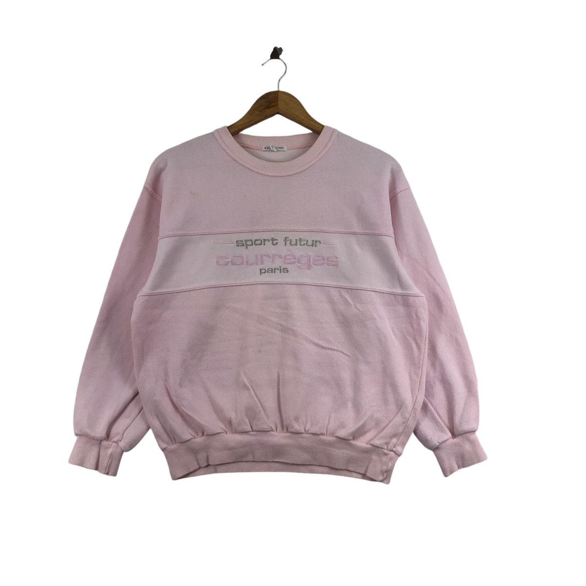 Courreges × Vintage Vintage COURREGES Paris Sweatshirt Big Logo Embroidered Size L / US 10 / IT 46 - 1 Thumbnail