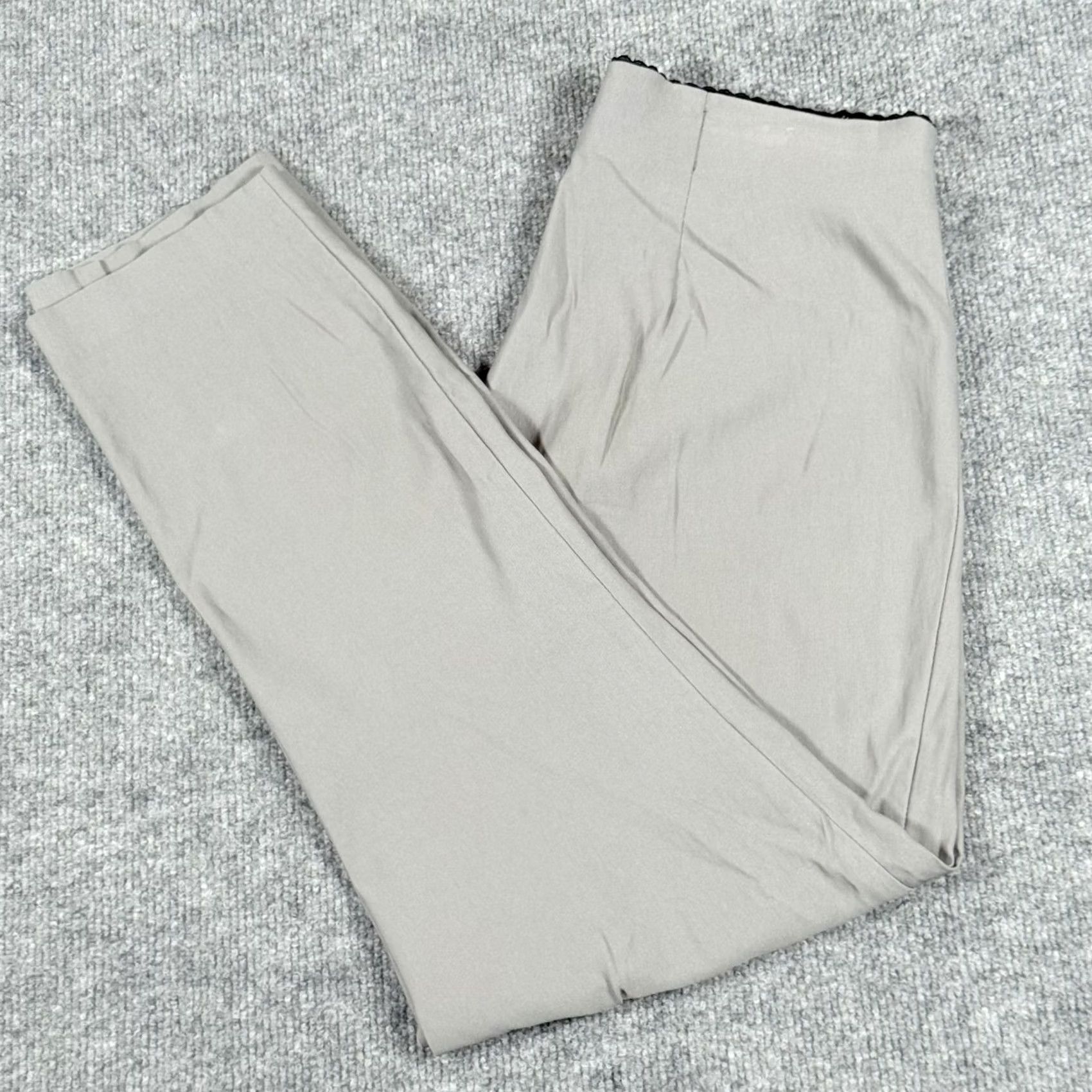 Vintage ELLE Dress Pants Womens XS Gray Pull On Slim Leg Stretch Office Work Rayon Blend Pants Size 26" / US 2 / IT 38 - 2 Thumbnail