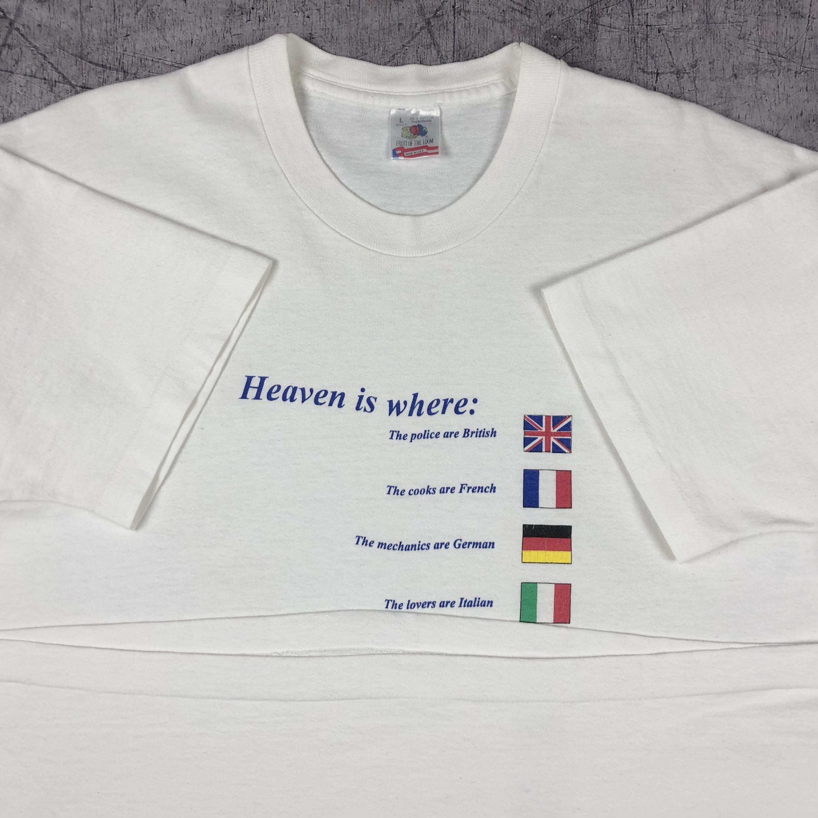 Vintage 1994 USA Heaven & Hell Single Stitch Joke Tee Size US L / EU 52-54 / 3 - 3 Thumbnail