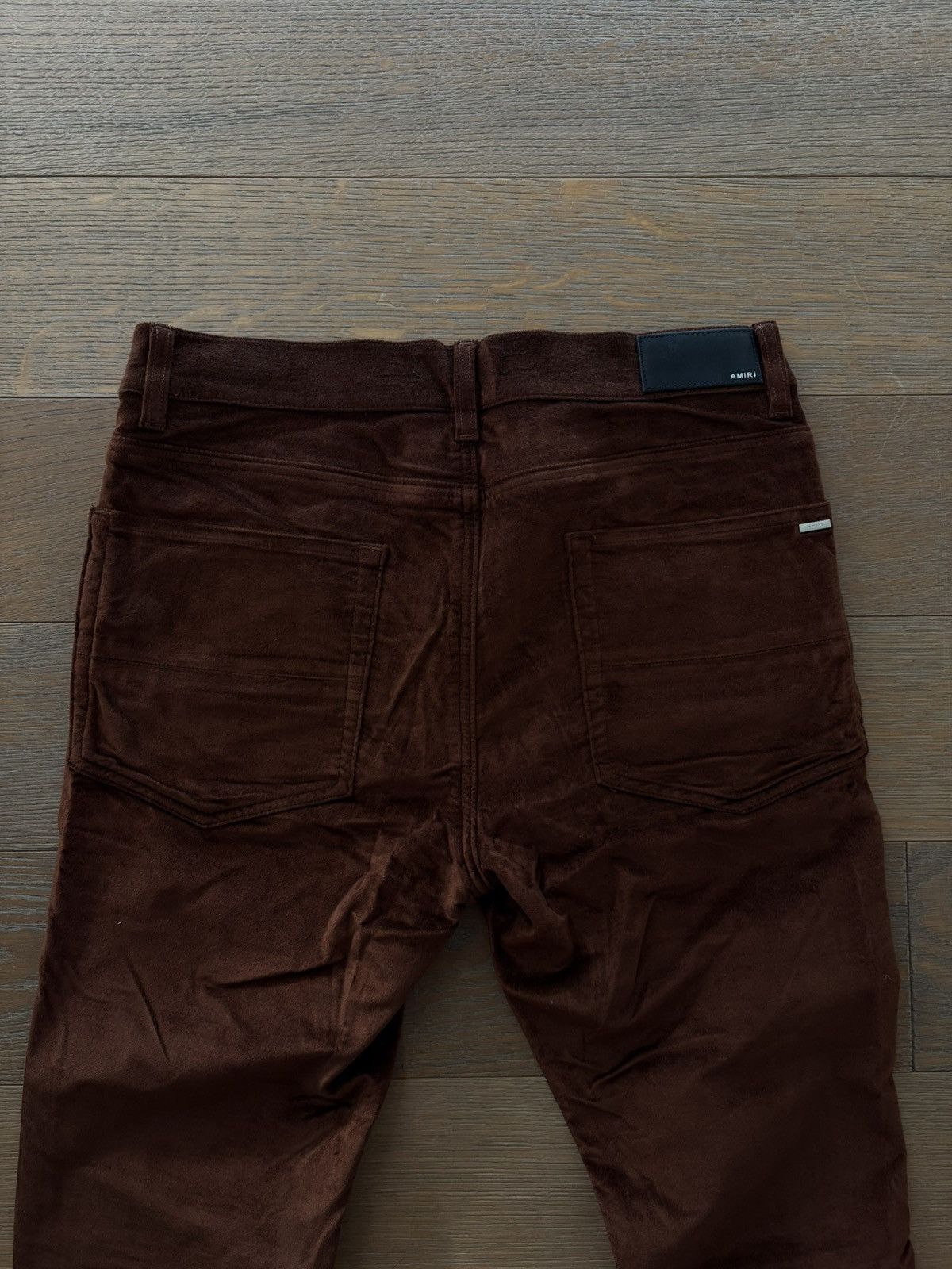 Amiri Amiri Burgundy Velour Stack Pants Size US 32 / EU 48 - 8 Thumbnail