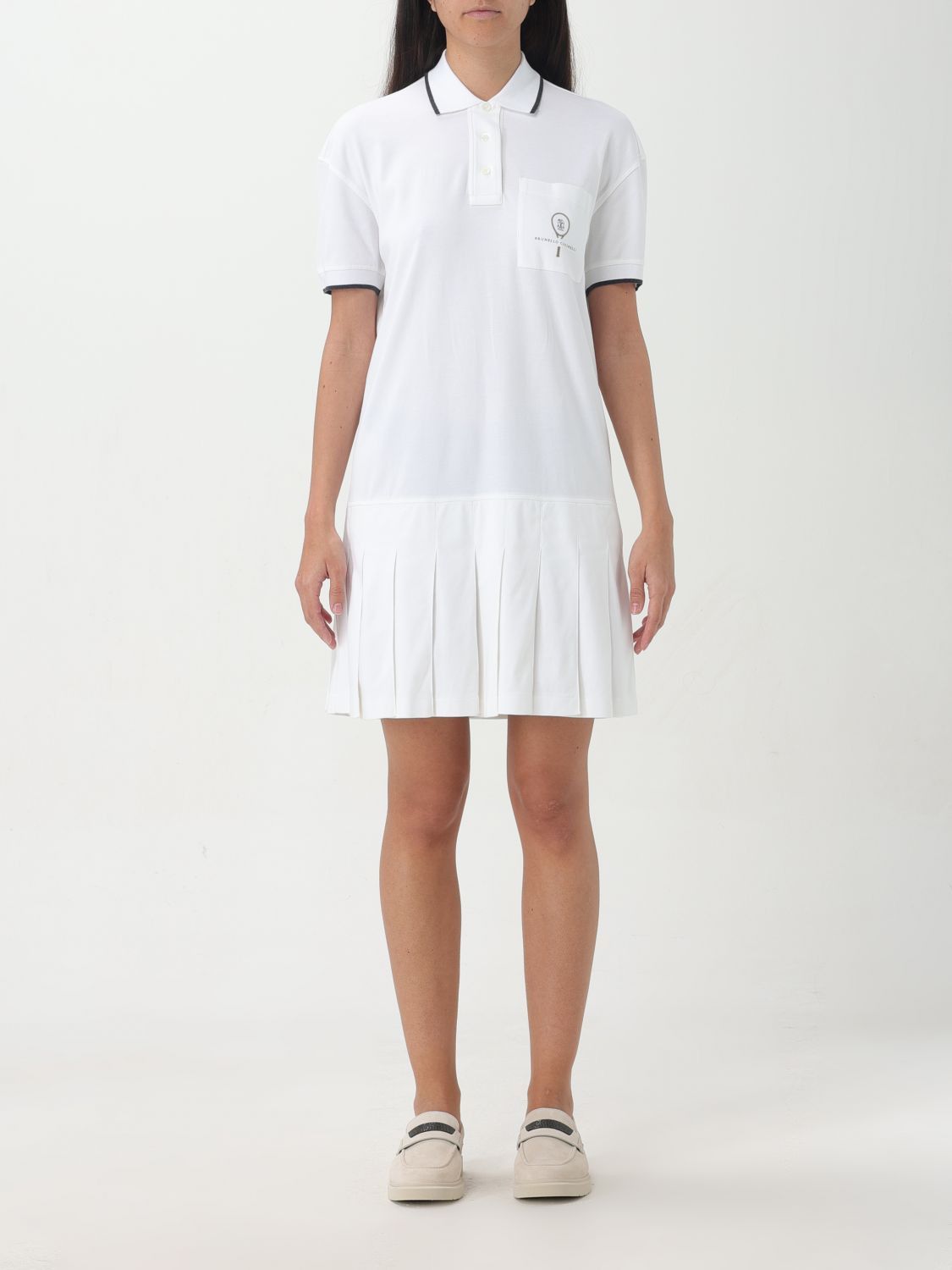 image of Brunello Cucinelli Dress Woman White, Women's (Size Medium)