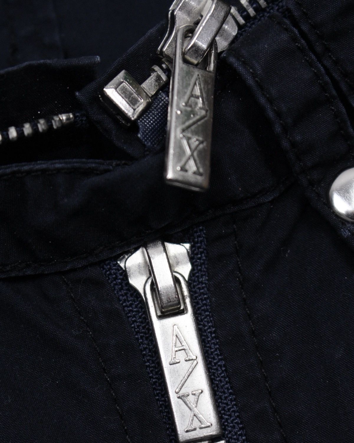 Armani Exchange 2010S ARMANI EXCHANGE LIGHTWEIGHT COTTON MOTO SHIRT-JACKET Size US L / EU 52-54 / 3 - 5 Thumbnail