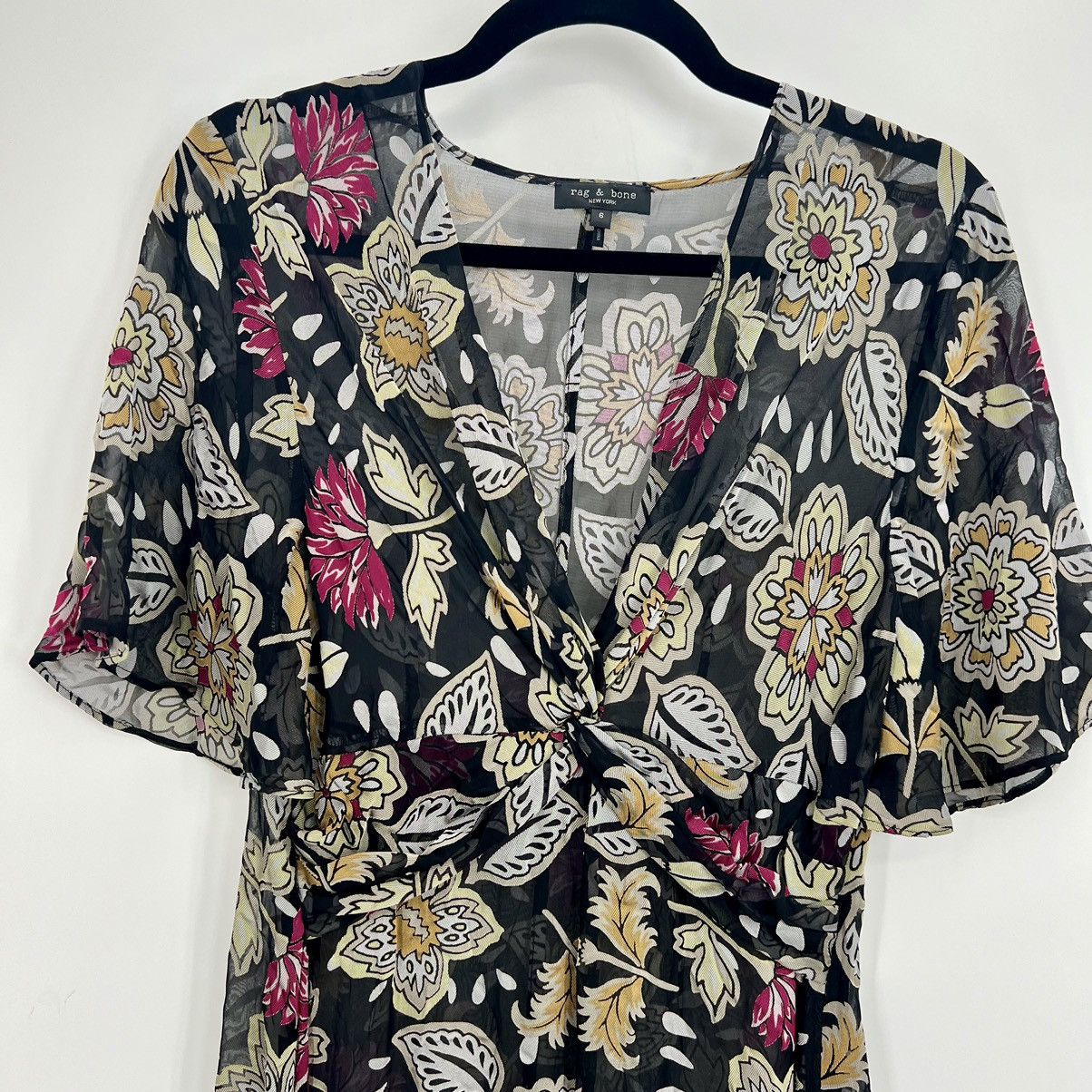 Rag & Bone Rag & Bone Tamar Twist Front Floral Chiffon Asymmetrical Size M / US 6-8 / IT 42-44 - 10 Thumbnail