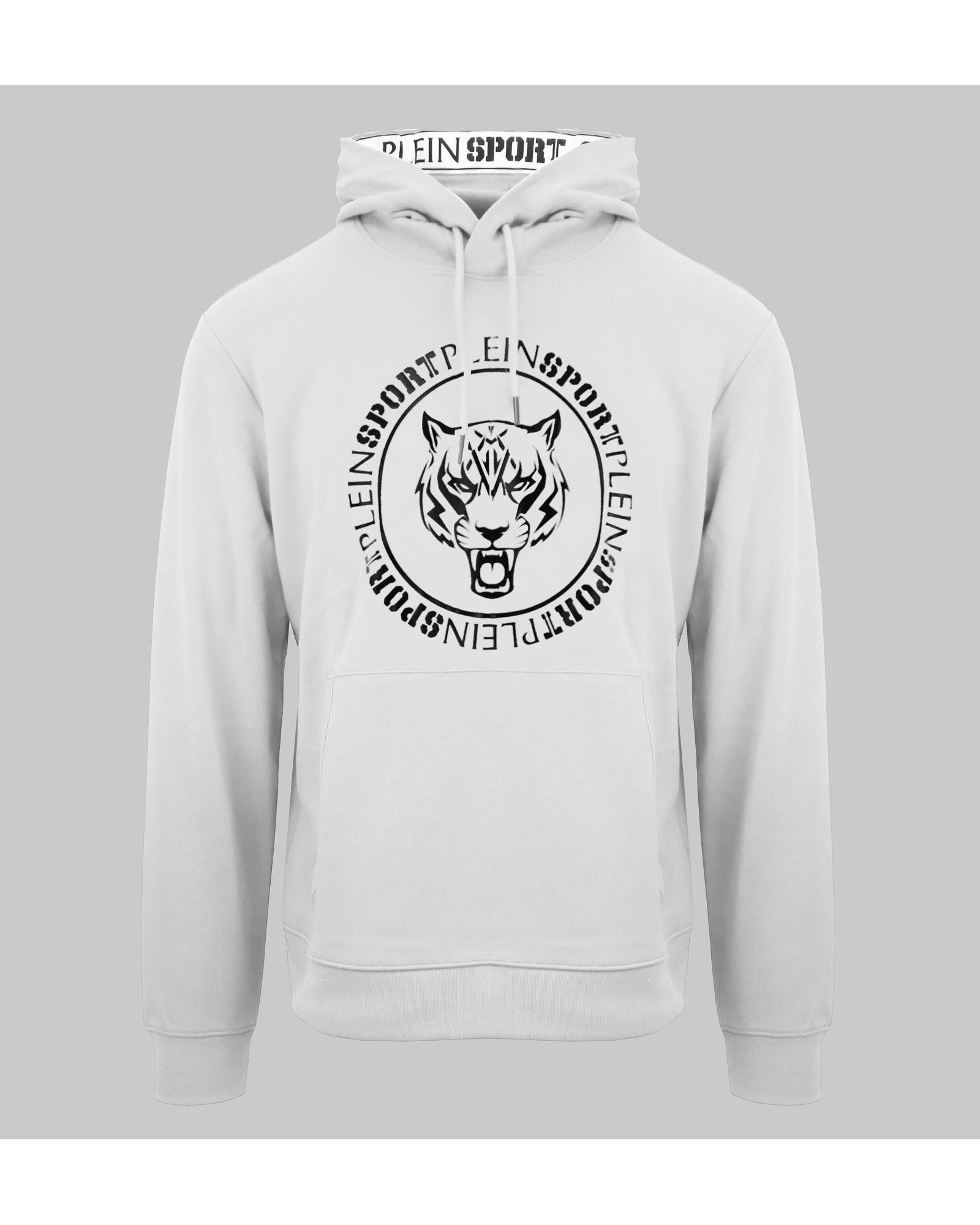 image of Philipp Plein Cotton Polyester Hooded Sweatshirt in White, Men's (Size XL)