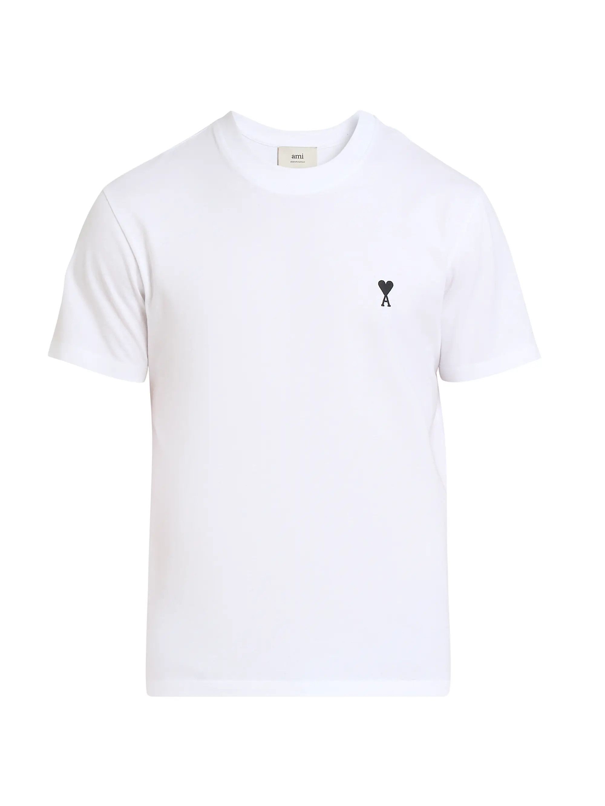 AMI os11x0226 Contrasted Ami de Coeur Cotton T-Shirt in White Size US M / EU 48-50 / 2 - 1 Thumbnail