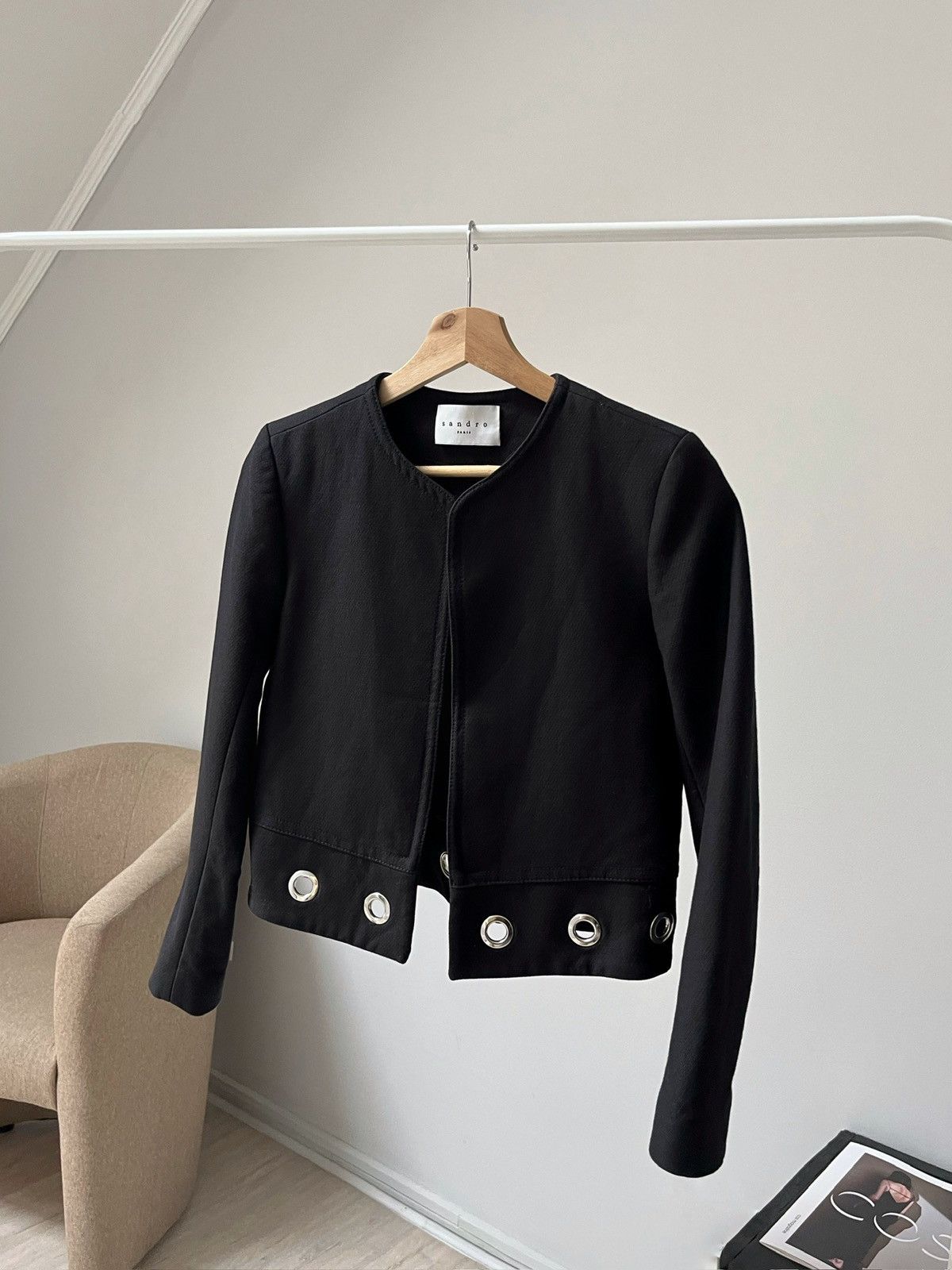 Sandro Sandro Paris Cropped Blazer jacket Size 36 Black Size XS / US 0-2 / IT 36-38 - 13 Thumbnail