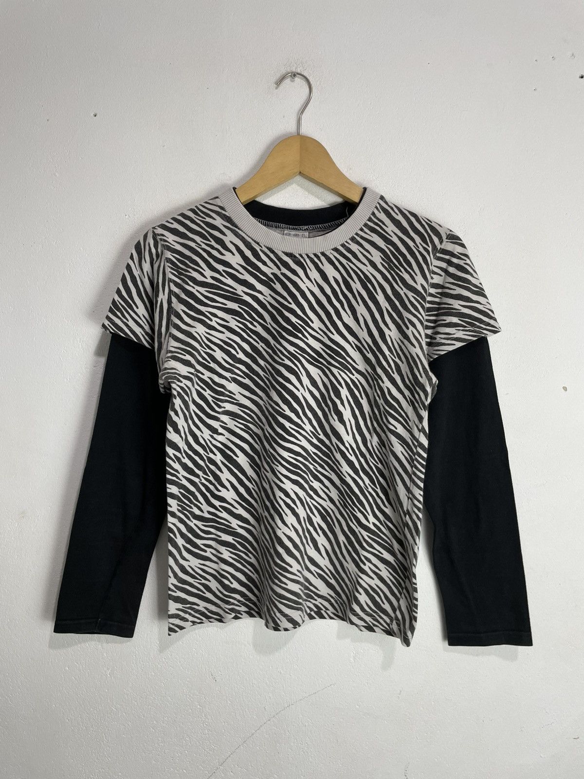 Csl Y2K Double Layer tiger stripe Long Sleeve