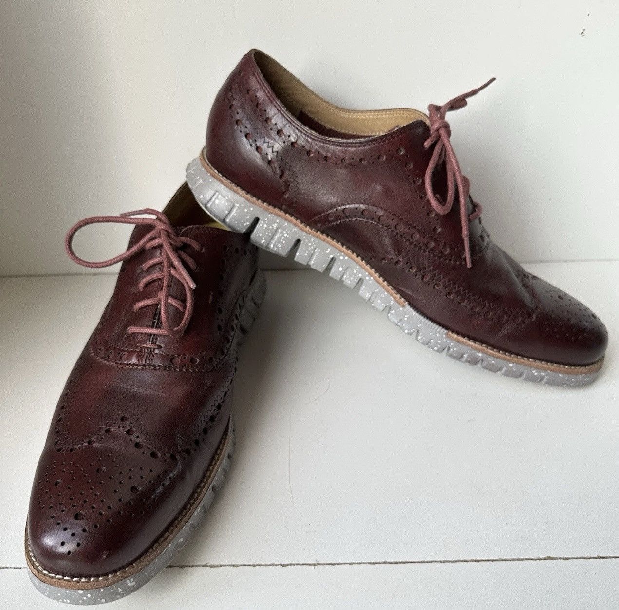 Cole Haan Cole Haan Zerogrand Men's 13 Burgundy Leather Oxford Casual Size US 13 / EU 46 - 1 Thumbnail