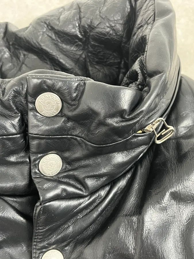 Armani 1990s Armani Black Leather Puffer Jacket Size US L / EU 52-54 / 3 - 10 Thumbnail