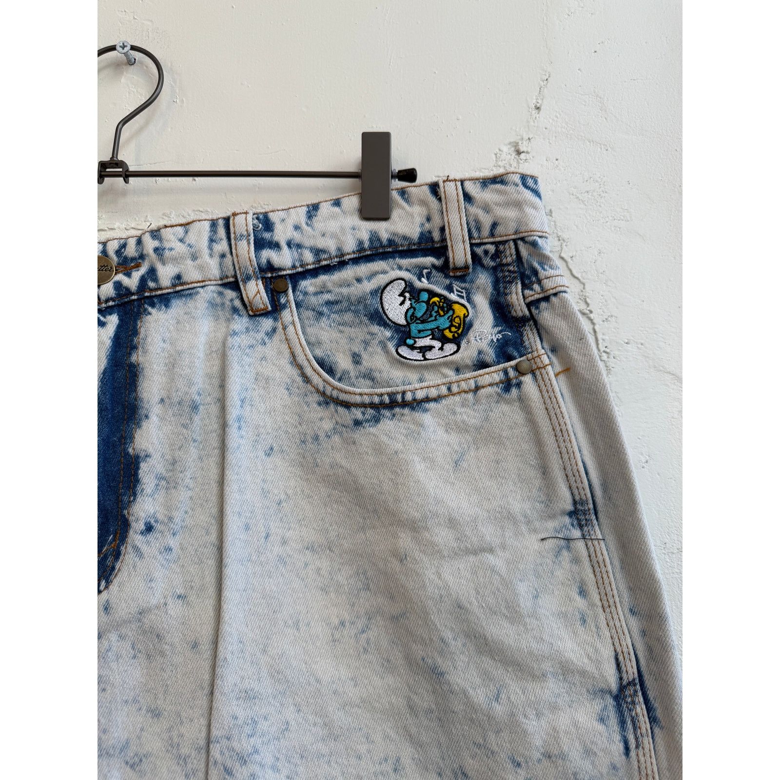 Butter Goods Butter Goods x The Smurfs Harmony Bleach Dyed Denim Pants Size US 38 / EU 54 - 13 Thumbnail