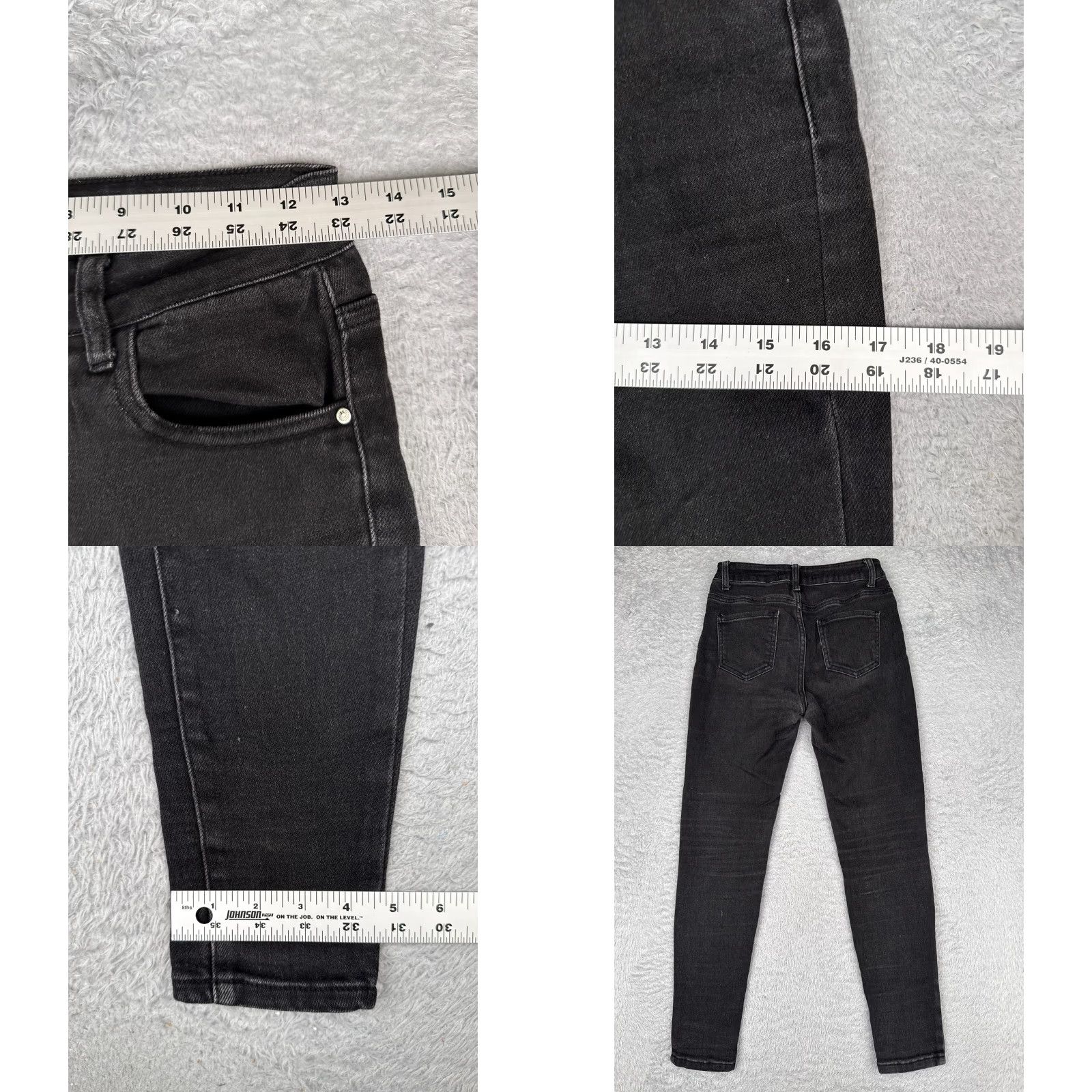 Vintage Manley Jeans Juniors 7 Black Denim Skinny Taper Leg Mid Rise Cotton Blend 26x27 Jeans Womens Size 28" / US 6 / IT 42 - 9 Thumbnail