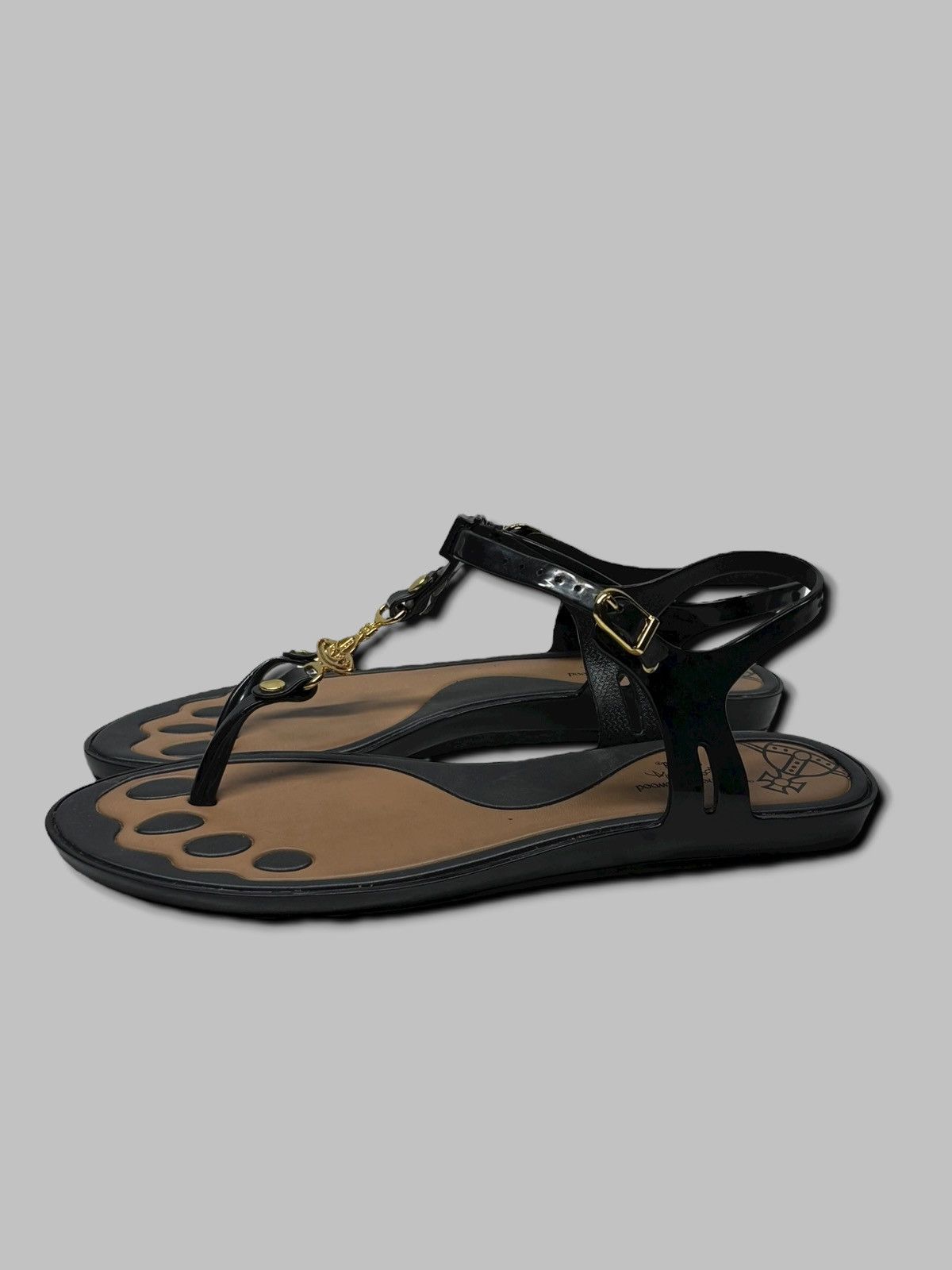 Vivienne Westwood Vivienne Westwood x Melissa Solar Orb Logo Black Sandals Size US 9 / IT 39 - 10 Thumbnail
