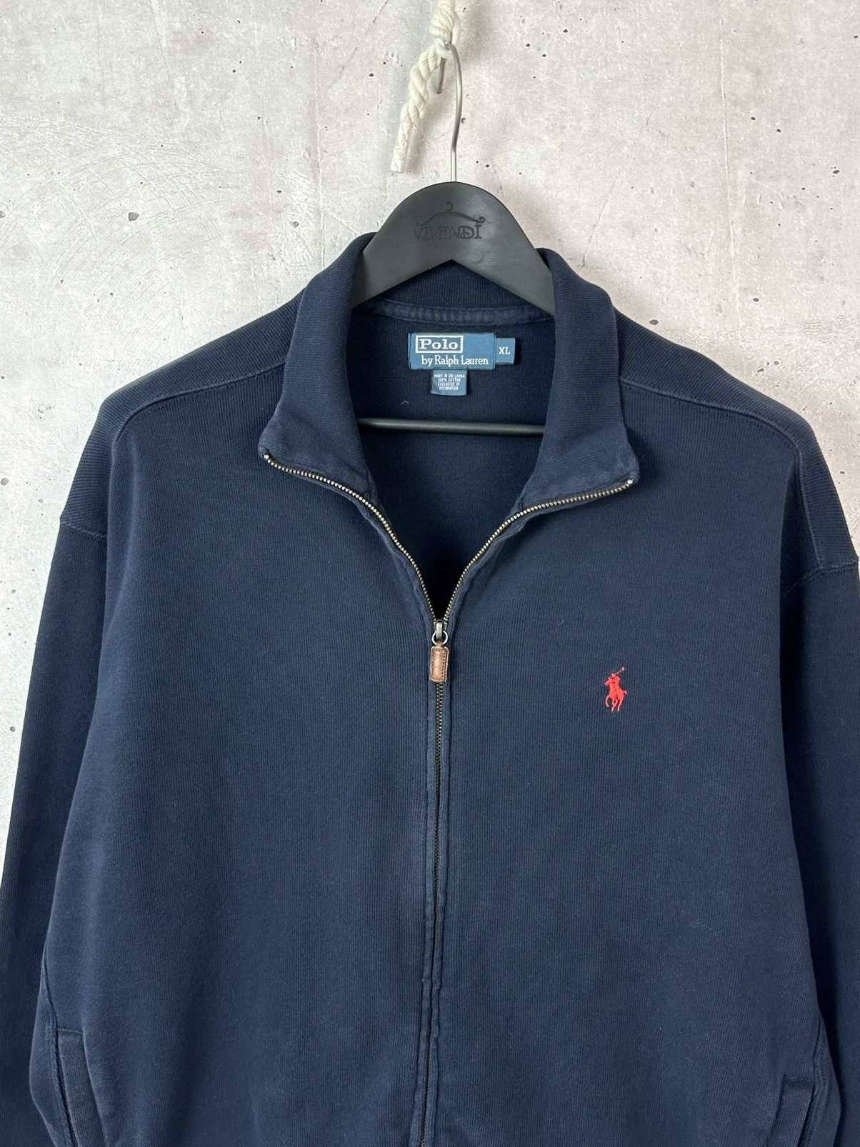 Polo Ralph Lauren Vintage Ralph Lauren Full Zip Navy Blue Cotton Jumper Size US XL / EU 56 / 4 - 2 Thumbnail