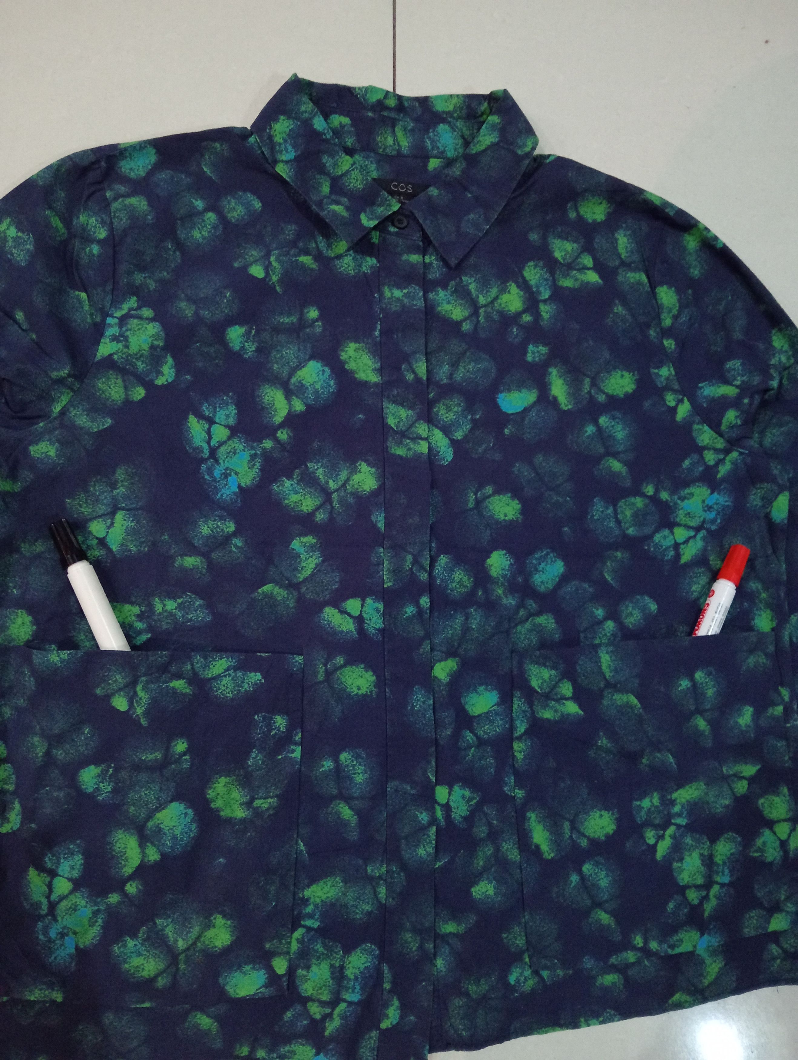 Cos COS Shirt Lightweight Jacket Green and Navy Blueprint Size US M / EU 48-50 / 2 - 3 Thumbnail
