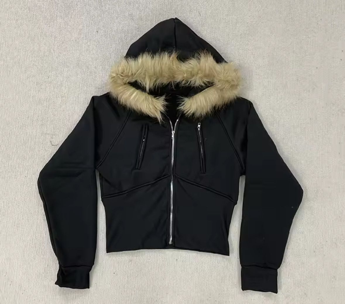 Other Fashion Punk Y2K Goth Grunge Fur Zipper Style Hoodies Size US XL / EU 56 / 4 - 1 Thumbnail
