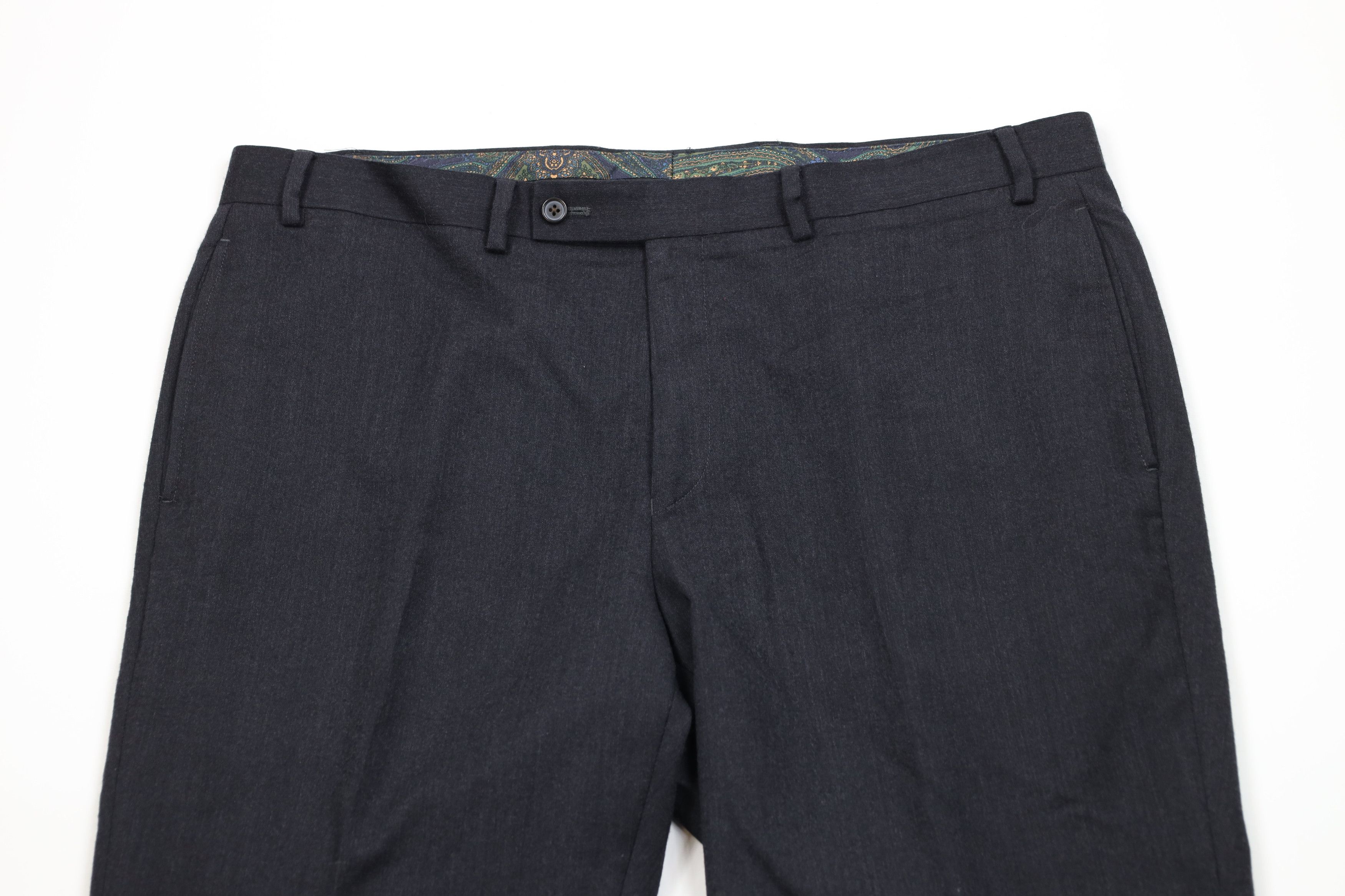 Ralph Lauren × Vintage Vintage Ralph Lauren Wool Wide Leg Chino Pants Charcoal Gray Size US 38 / EU 54 - 2 Thumbnail