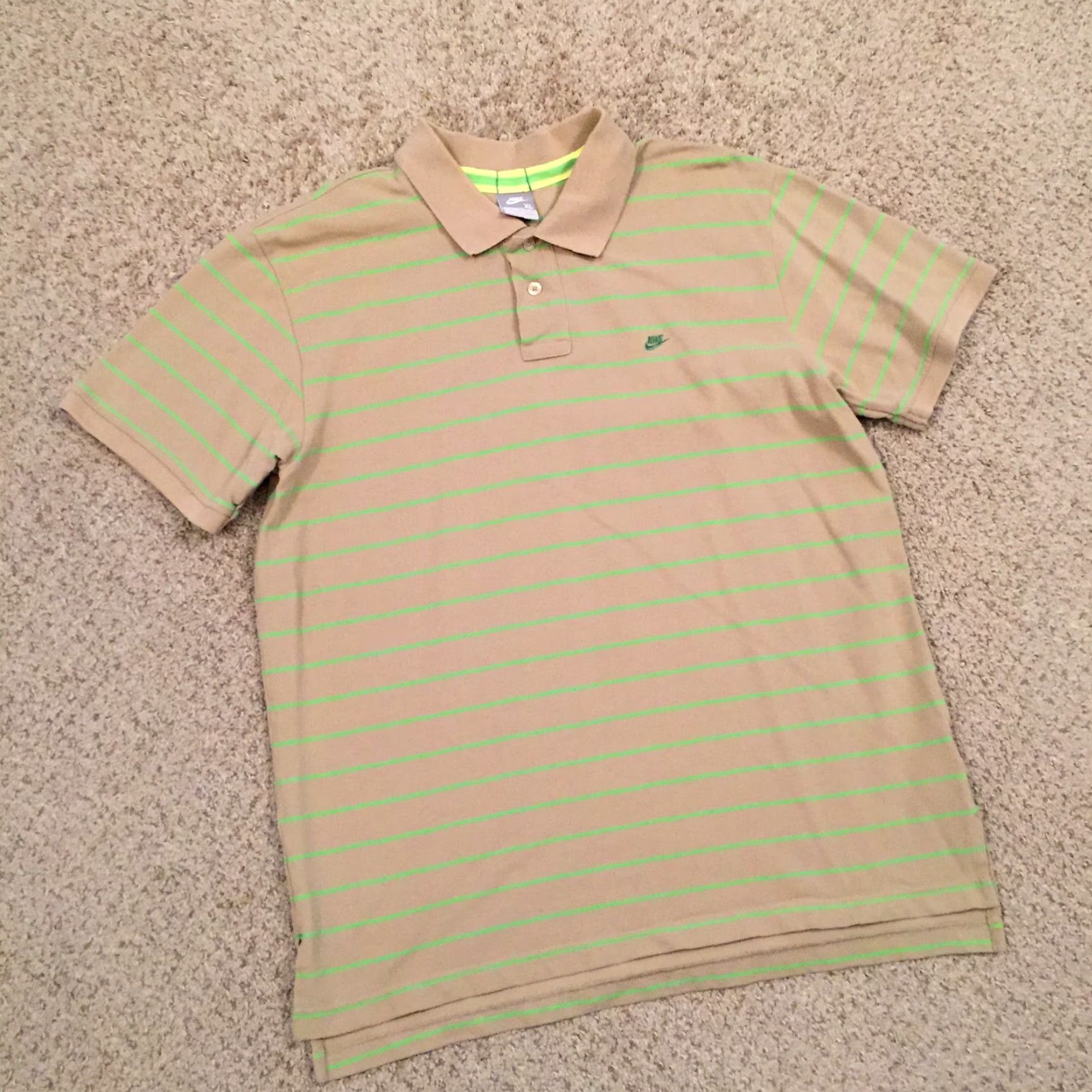 Nike Nike Polo Shirt Mens XL Green Striped Short Sleeve Knit PolO Size US XL / EU 56 / 4 - 5 Thumbnail