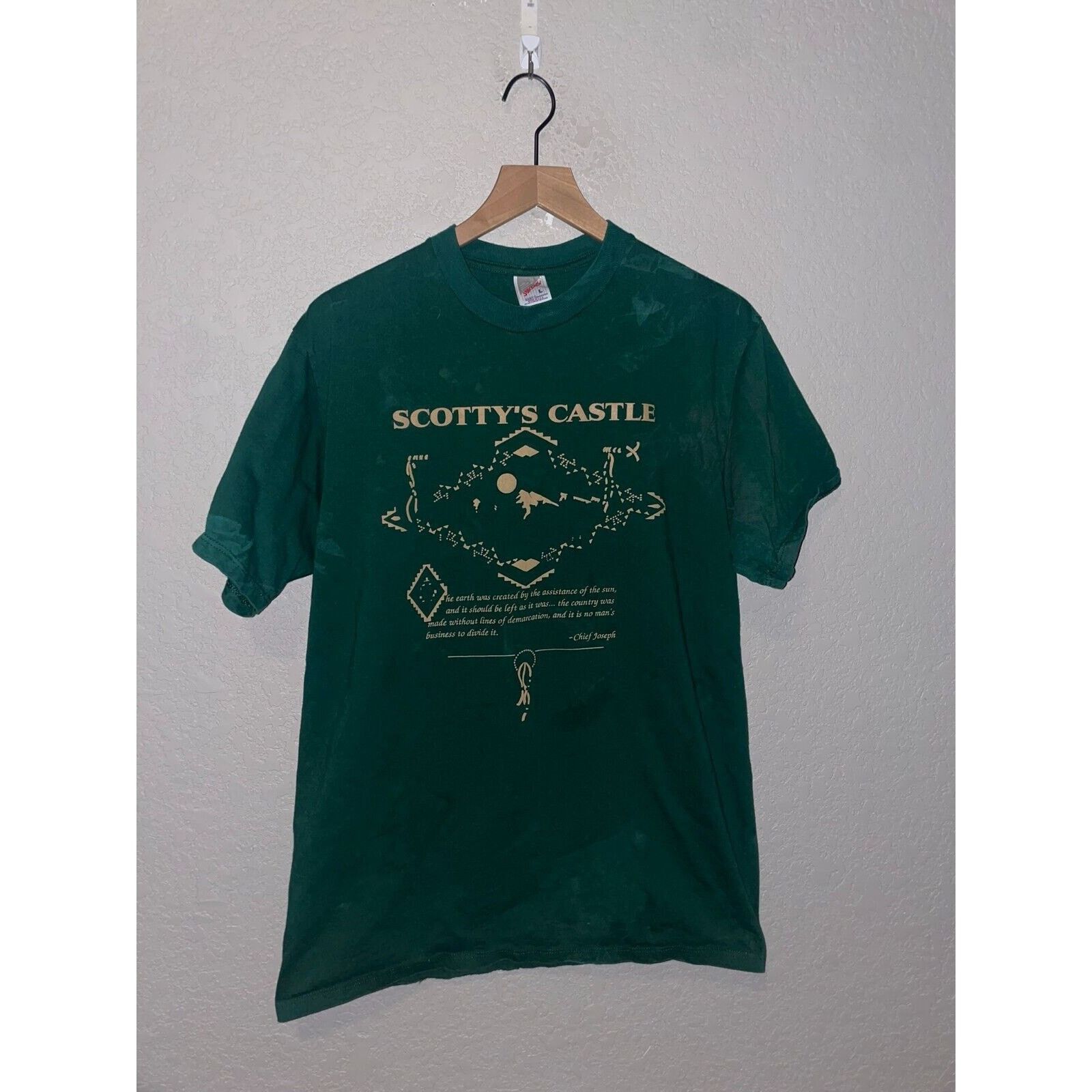Jerzees × Vintage Vintage Test Print Shirt Scottys Castle Chief Joseph STAINED Size US L / EU 52-54 / 3 - 1 Thumbnail