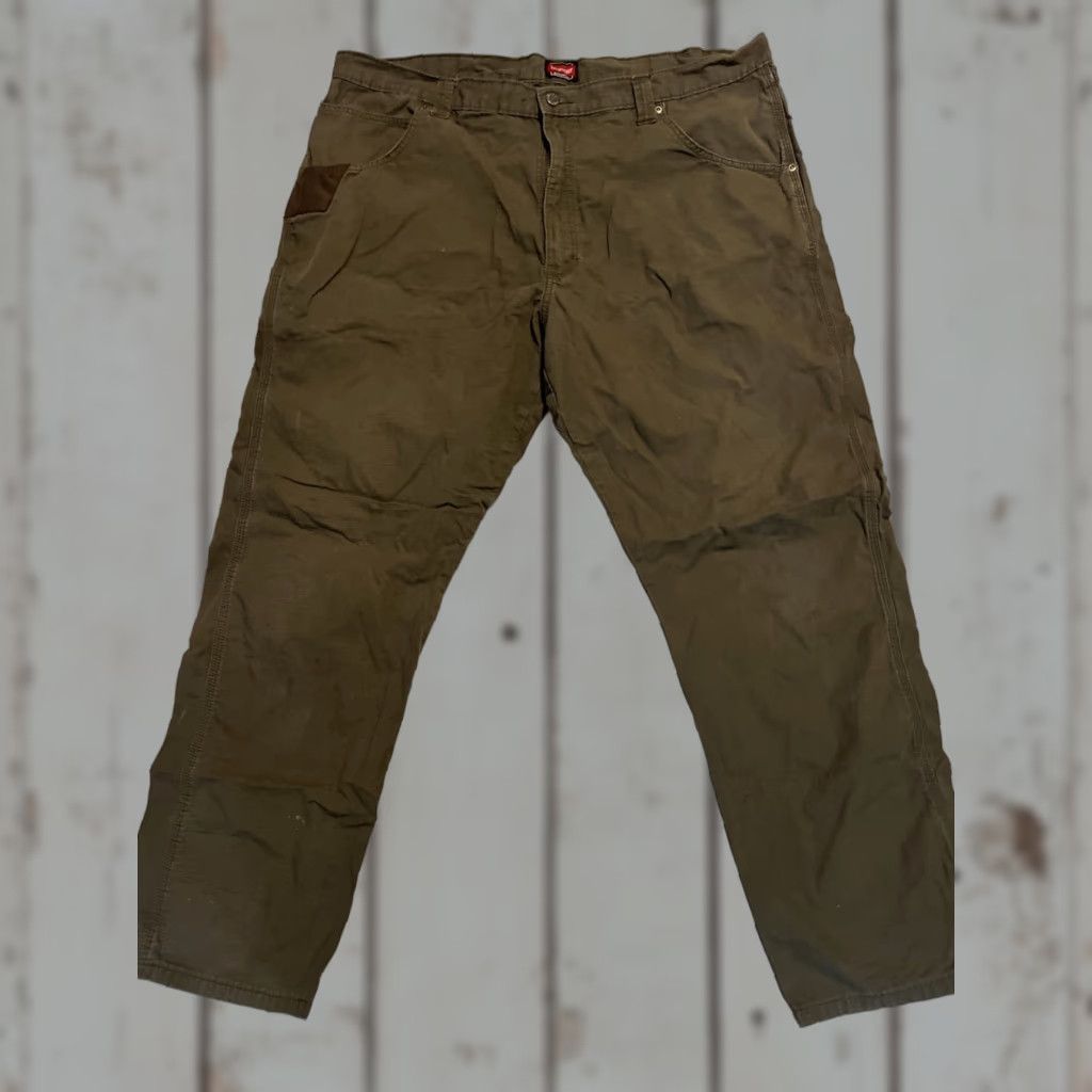 Wrangler VINTAGE Wrangler Cargo Pants Mens 40x31 Green Ripstop Canvas Baggy Workwear Y2K Size US 40 / EU 56 - 1 Thumbnail