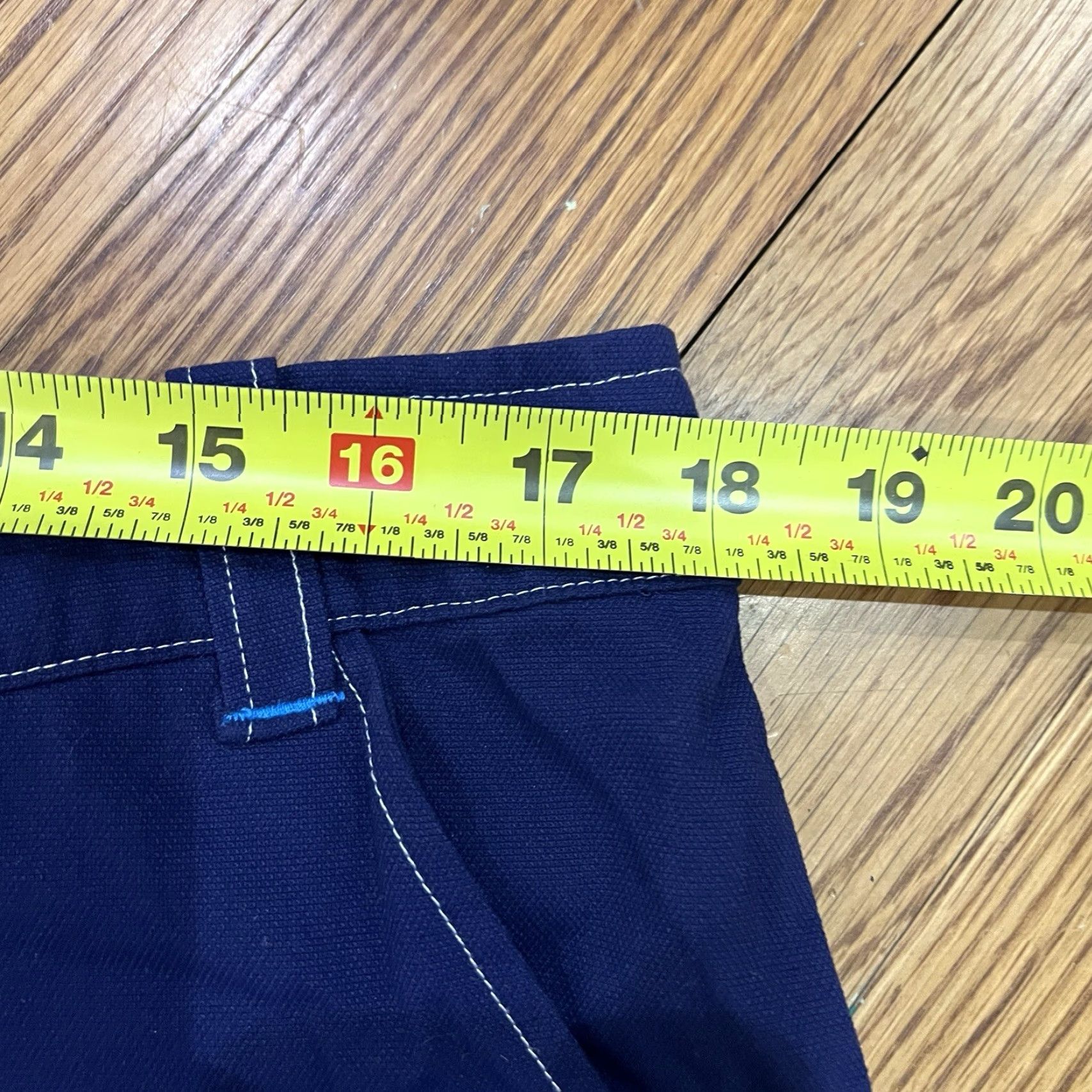 Sperry Sperry Top-Sider Men Board Shorts L Navy Blue Solid Pocket Back Pocket Swim Trunks Beach 90s? Size US 33 - 7 Thumbnail