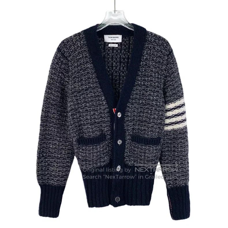 Thom Browne Thom Browne Classic Wool Knit Cardigan Navy Blue Size US XS / EU 42 / 0 - 1 Thumbnail