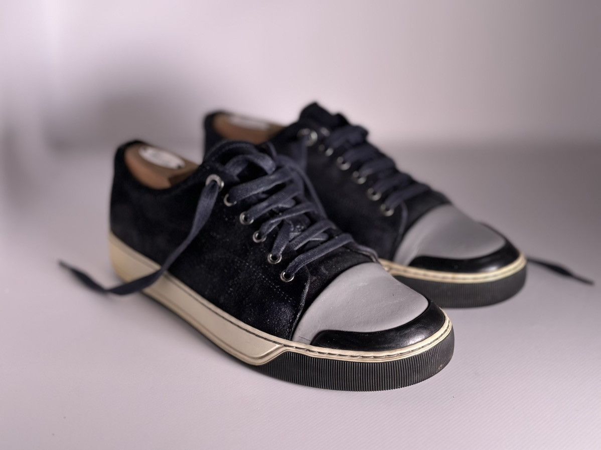 Lanvin Lanvin Blue/Black Suede and Patent Leather Low Top Sneakers Size US 6 / EU 39 - 1 Thumbnail