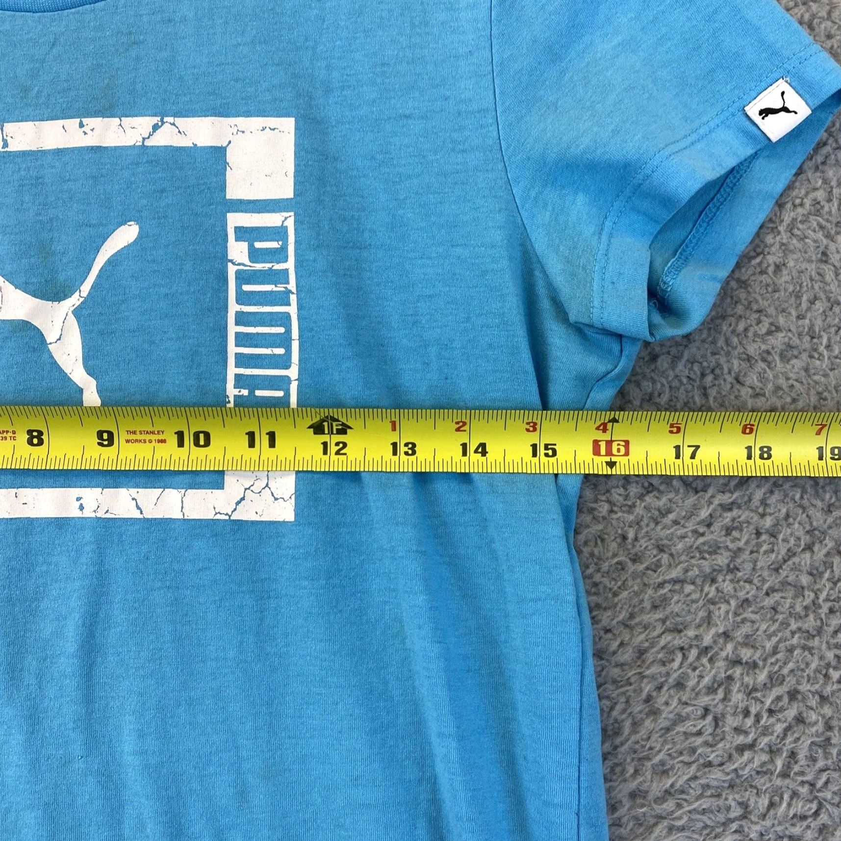 Puma PUMA Women's T-Shirt Athletic Cap Sleeve Size Medium M Blue Sports Casual Size M / US 6-8 / IT 42-44 - 5 Thumbnail