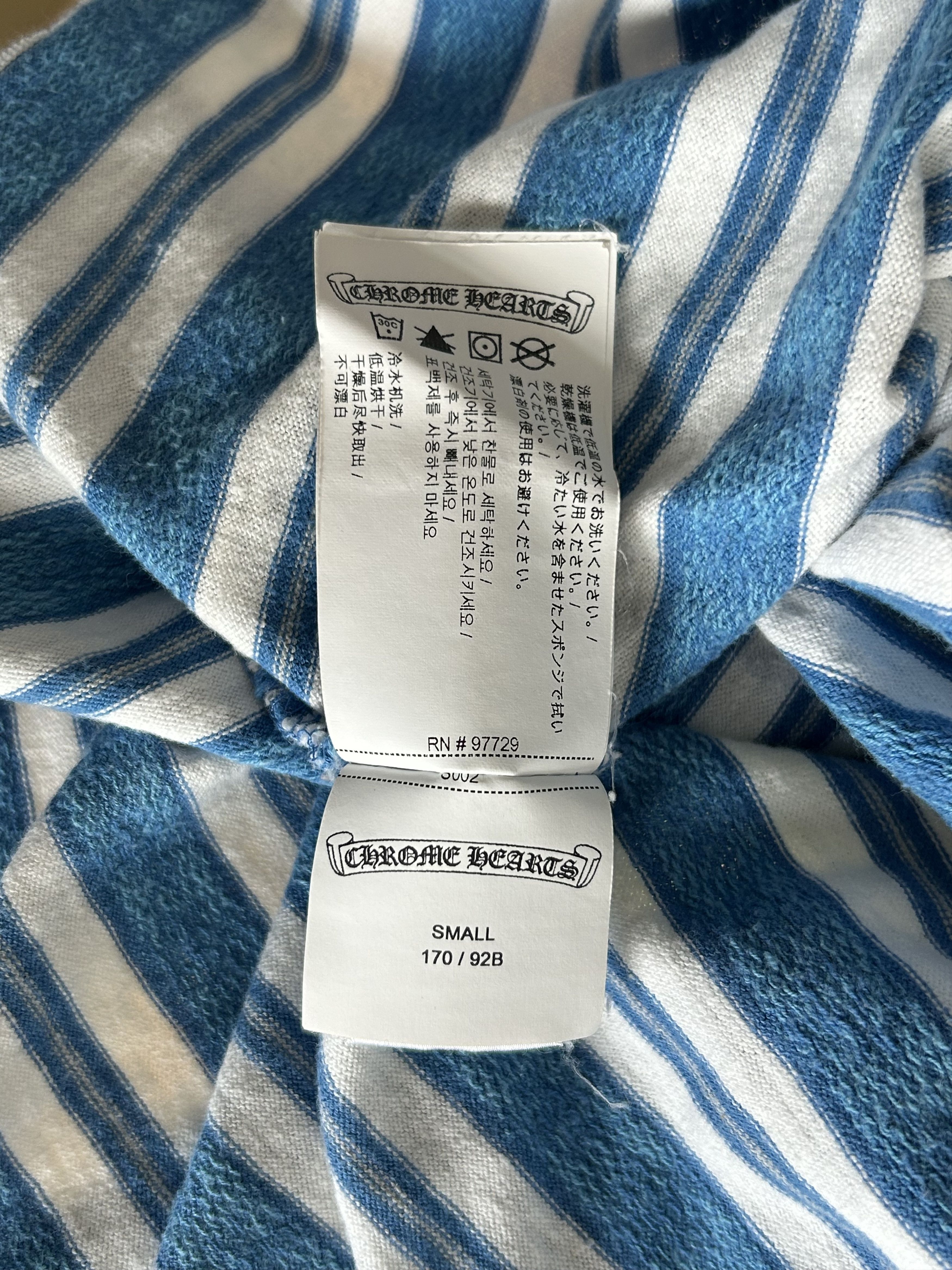 Chrome Hearts Chrome Hearts Blue & White Striped T-Shirt Size US S / EU 44-46 / 1 - 6 Thumbnail