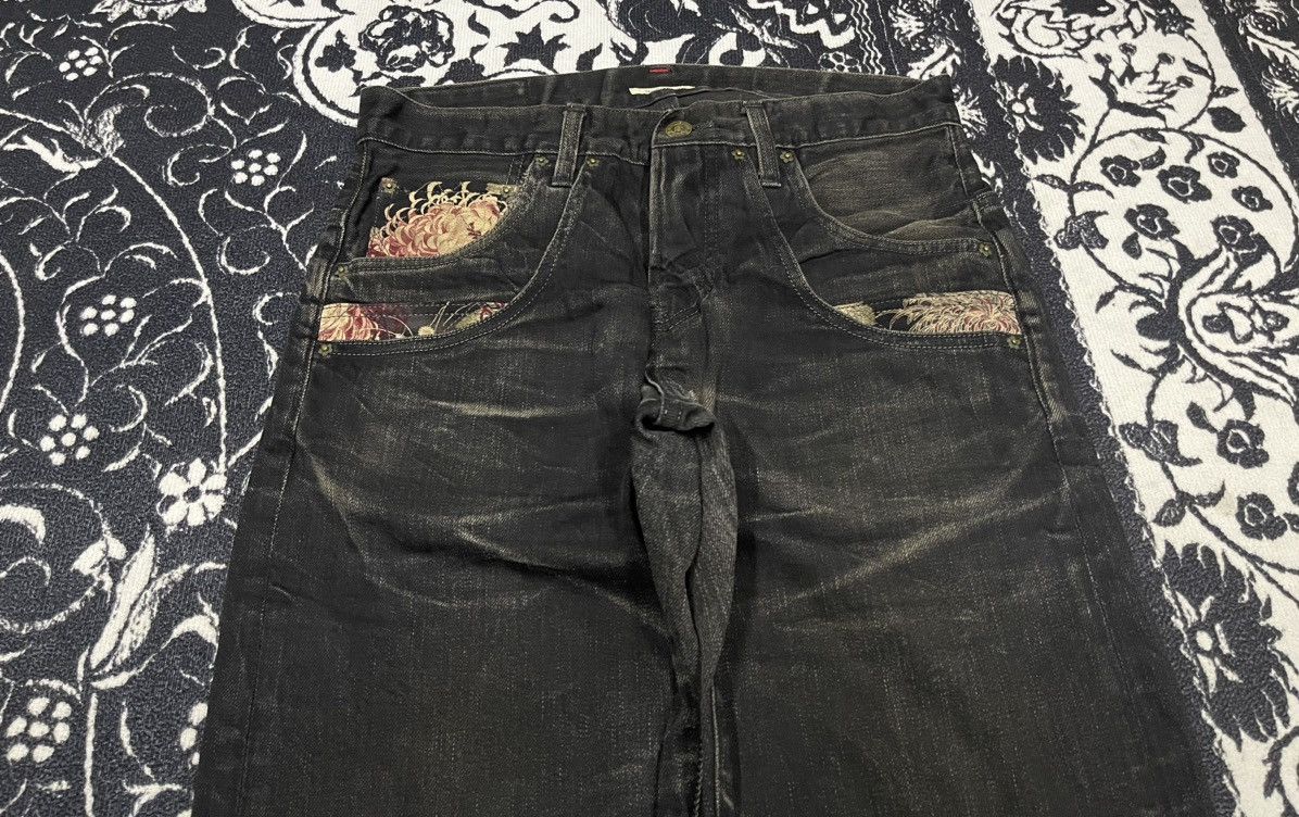 If Six Was Nine 90s KURA BUCKLEBACK DENIM JEANS DISTRESSED DESIGN Size US 29 - 6 Thumbnail