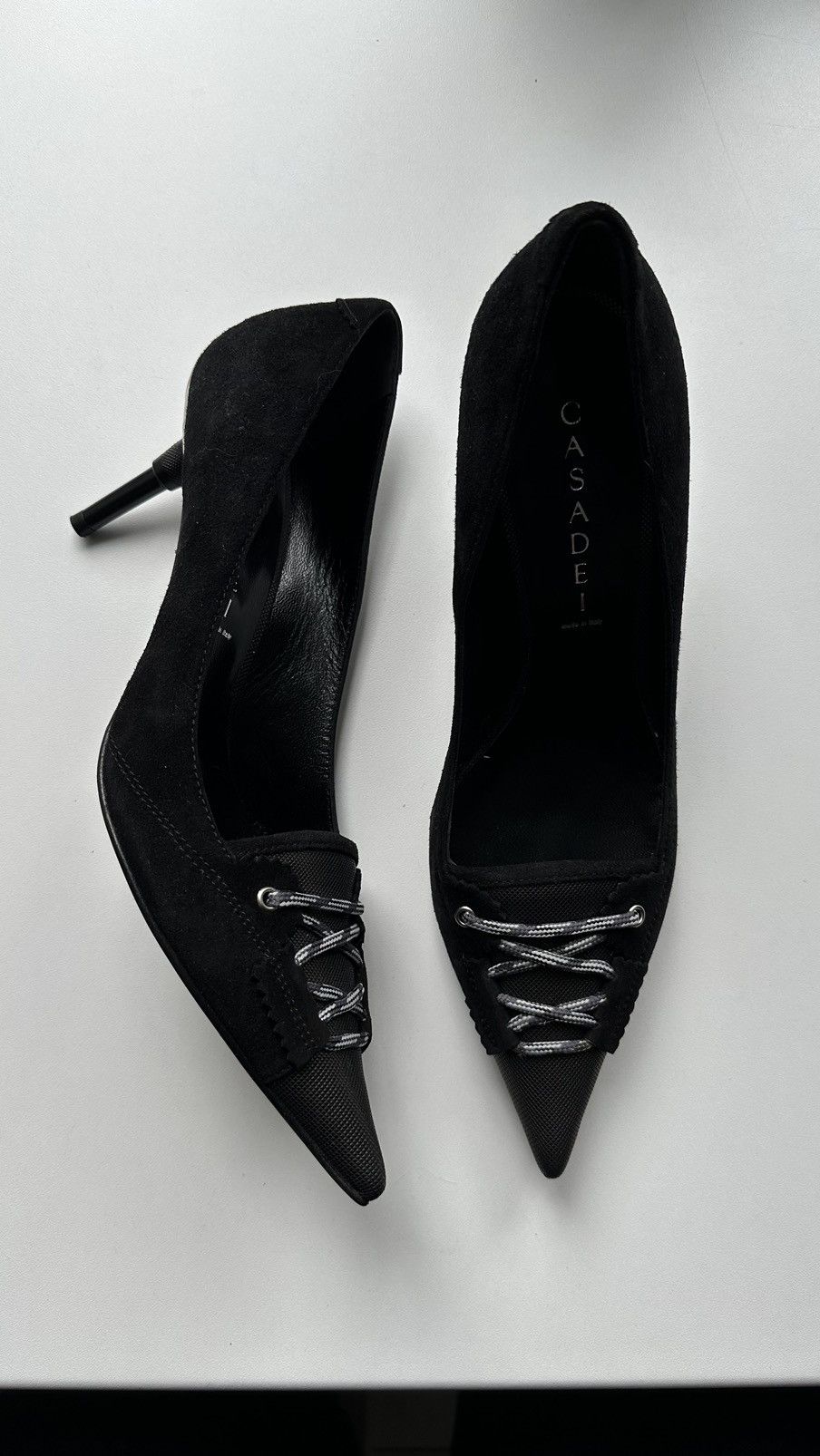 Casadei New Casadei Women Heels Black Suede Size 39 Made In Italy Size US 9.5 / IT 39.5 - 1 Thumbnail
