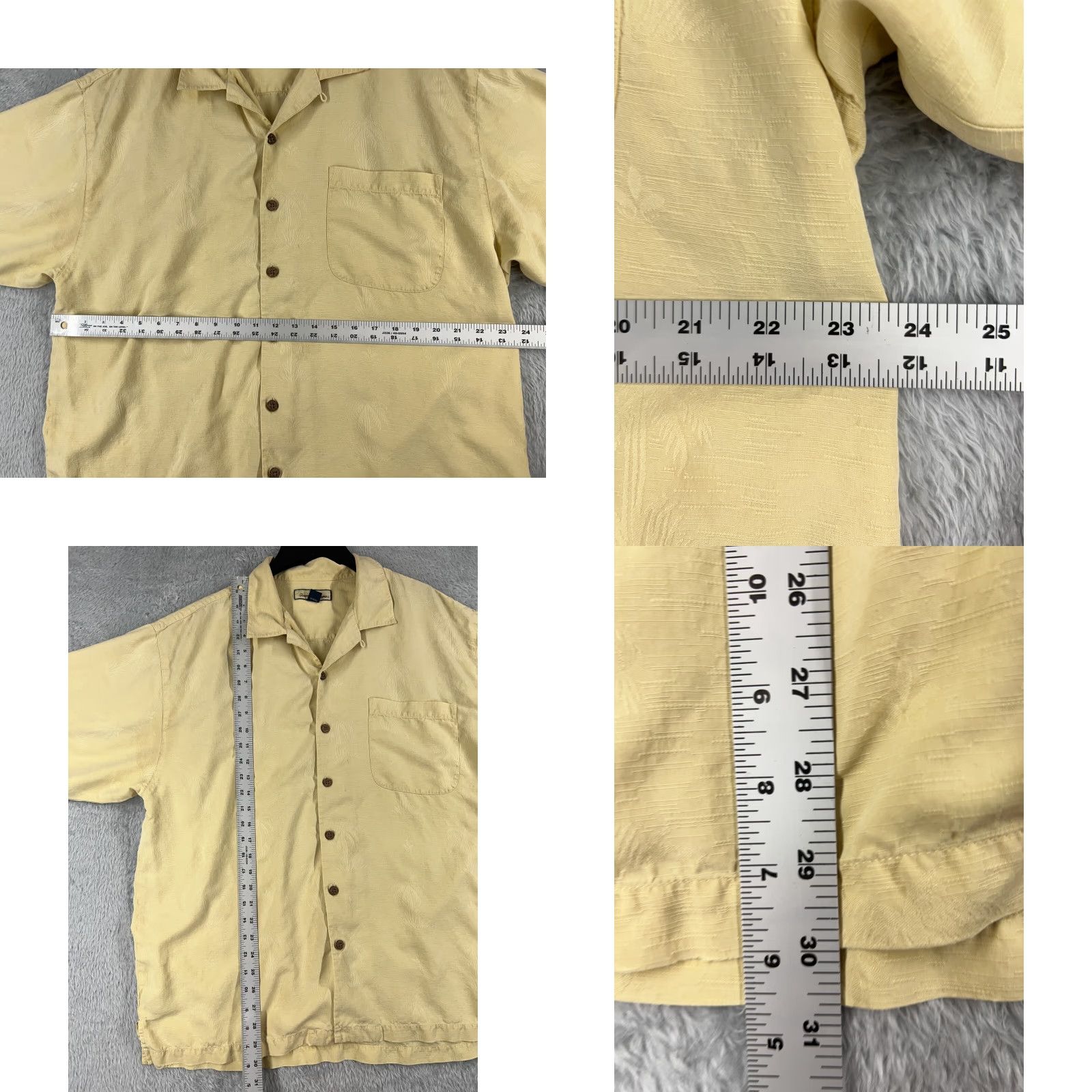 Tommy Bahama Tommy Bahama Shirt Men Extra Large Yellow Short Palm Hawaiian 100% Silk Beach Up Size US XL / EU 56 / 4 - 8 Thumbnail