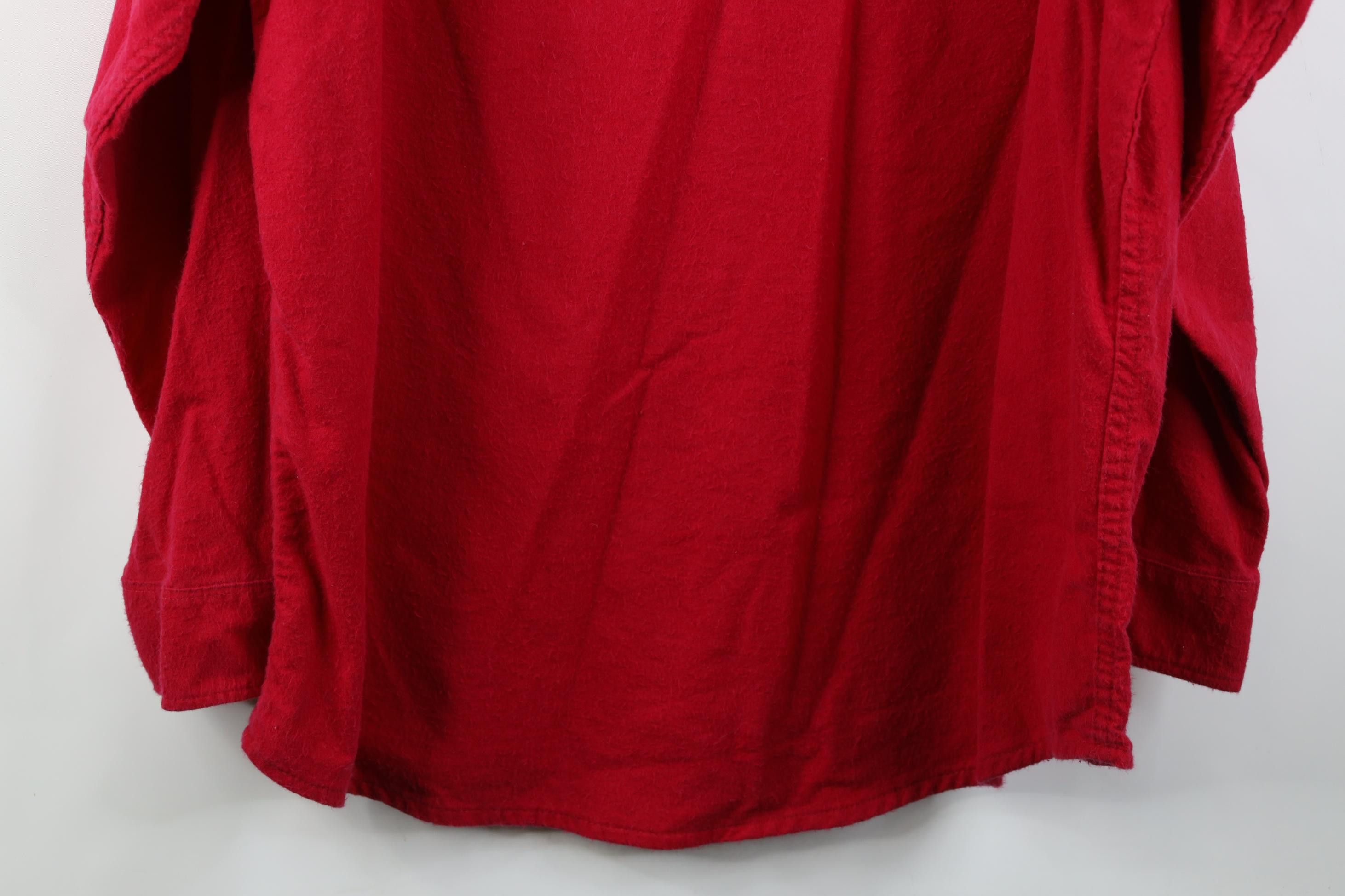 Vintage Vintage 90s Streetwear Chamois Cloth Button Shirt Red USA Size US XL / EU 56 / 4 - 11 Thumbnail