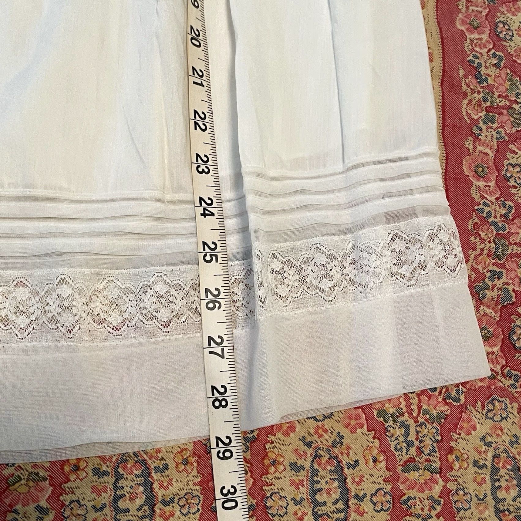Vintage VINTAGE Aristocraft White Lace Cotton Nylon Long Half Slip Womens Sz S 1960s Size ONE SIZE - 6 Thumbnail