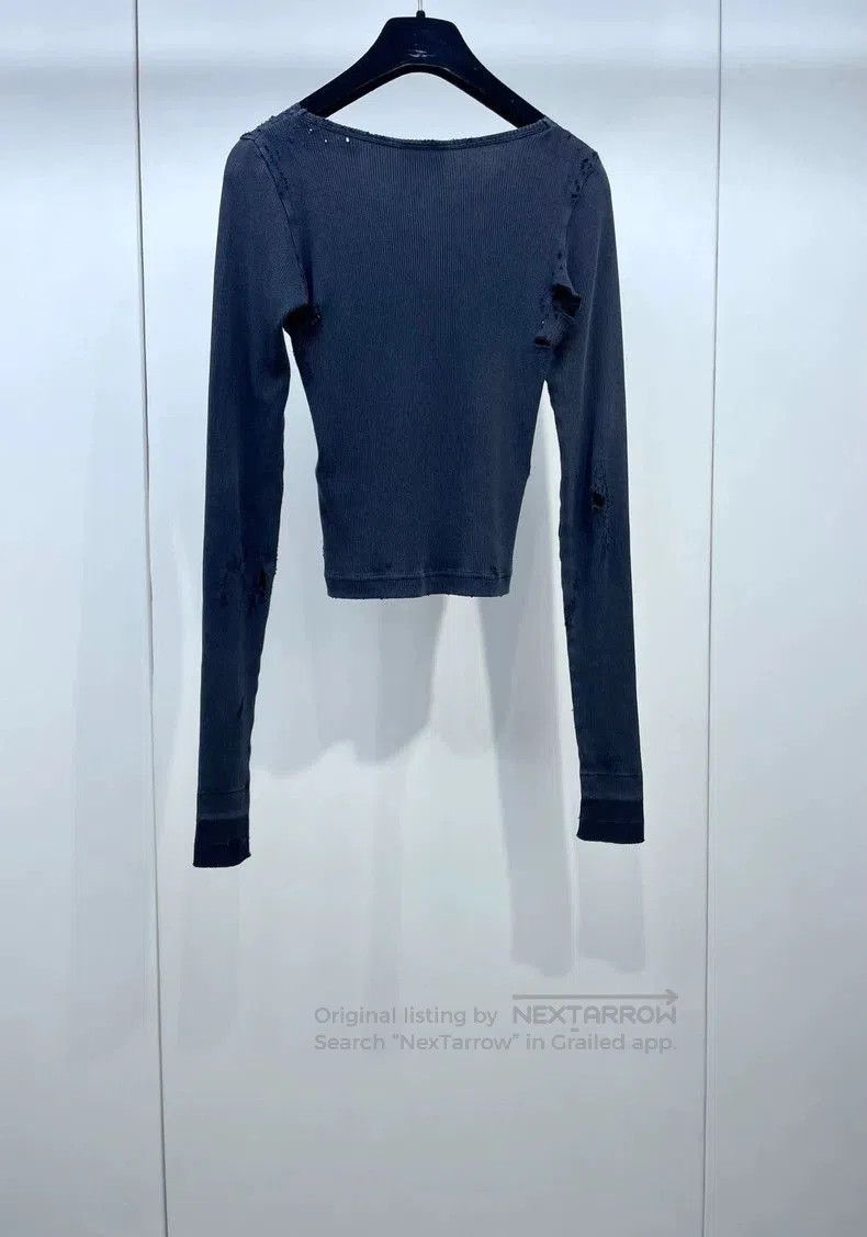 Balenciaga Balenciaga Distressed Gray Fitted Top. Size US XS / EU 42 / 0 - 2 Thumbnail