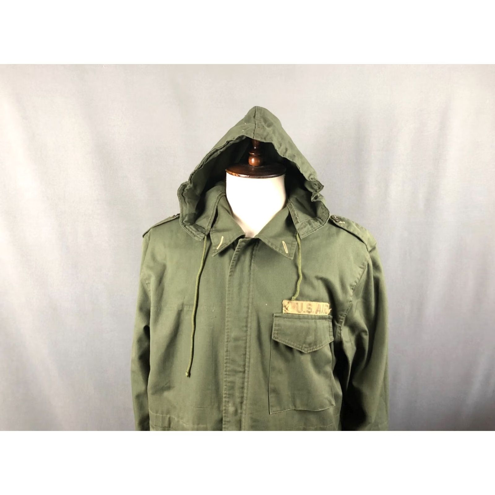 Vintage Vintage US Air Force Full Zip Jacket Cotton Green Men Hooded Size US M / EU 48-50 / 2 - 4 Thumbnail