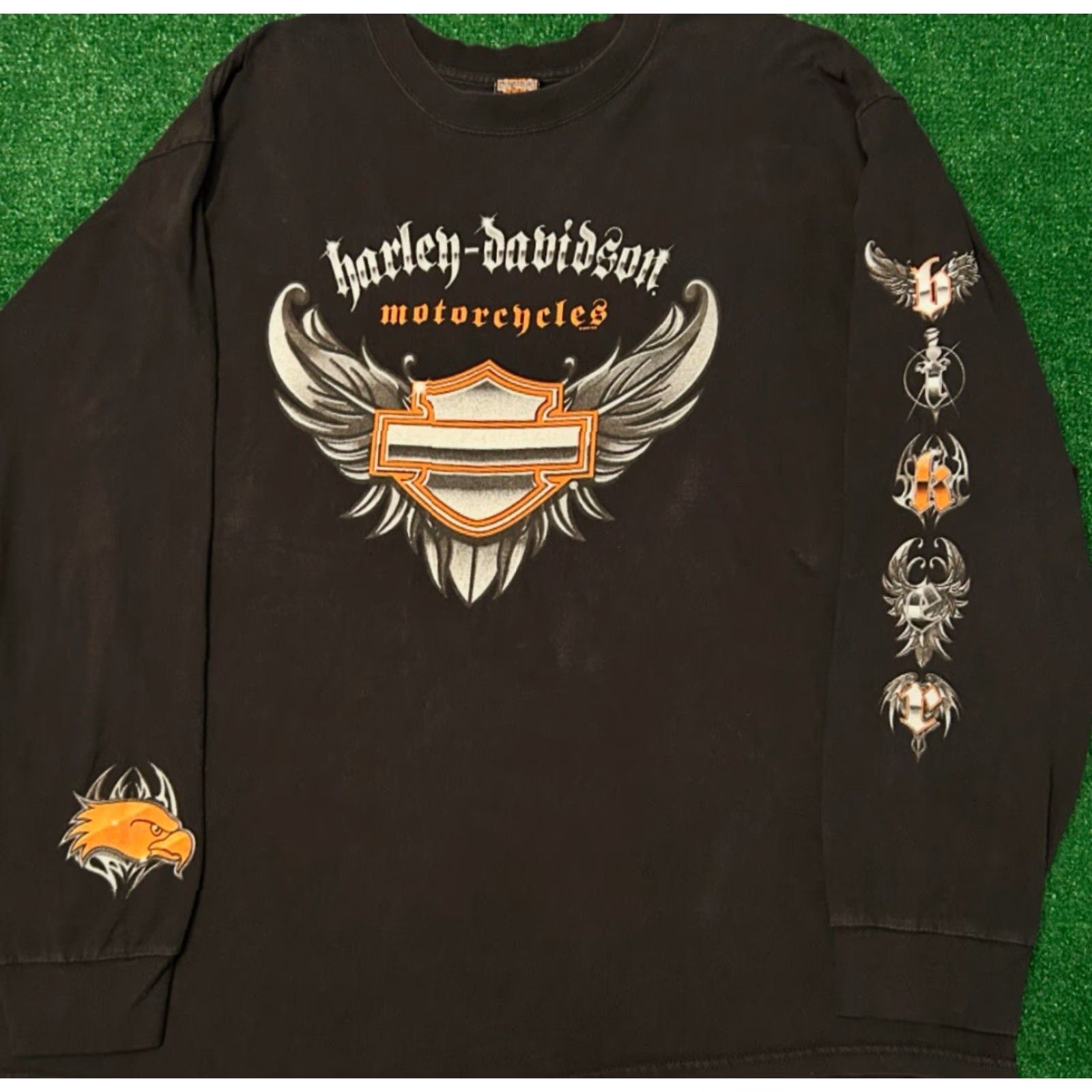 Harley Davidson VINTAGE Harley-Davidson Long Sleeve Shirt 2XL Black 90s Y2K Biker Chrome Atlanta 2003 Mens Size US XXL / EU 58 / 5 - 5 Thumbnail