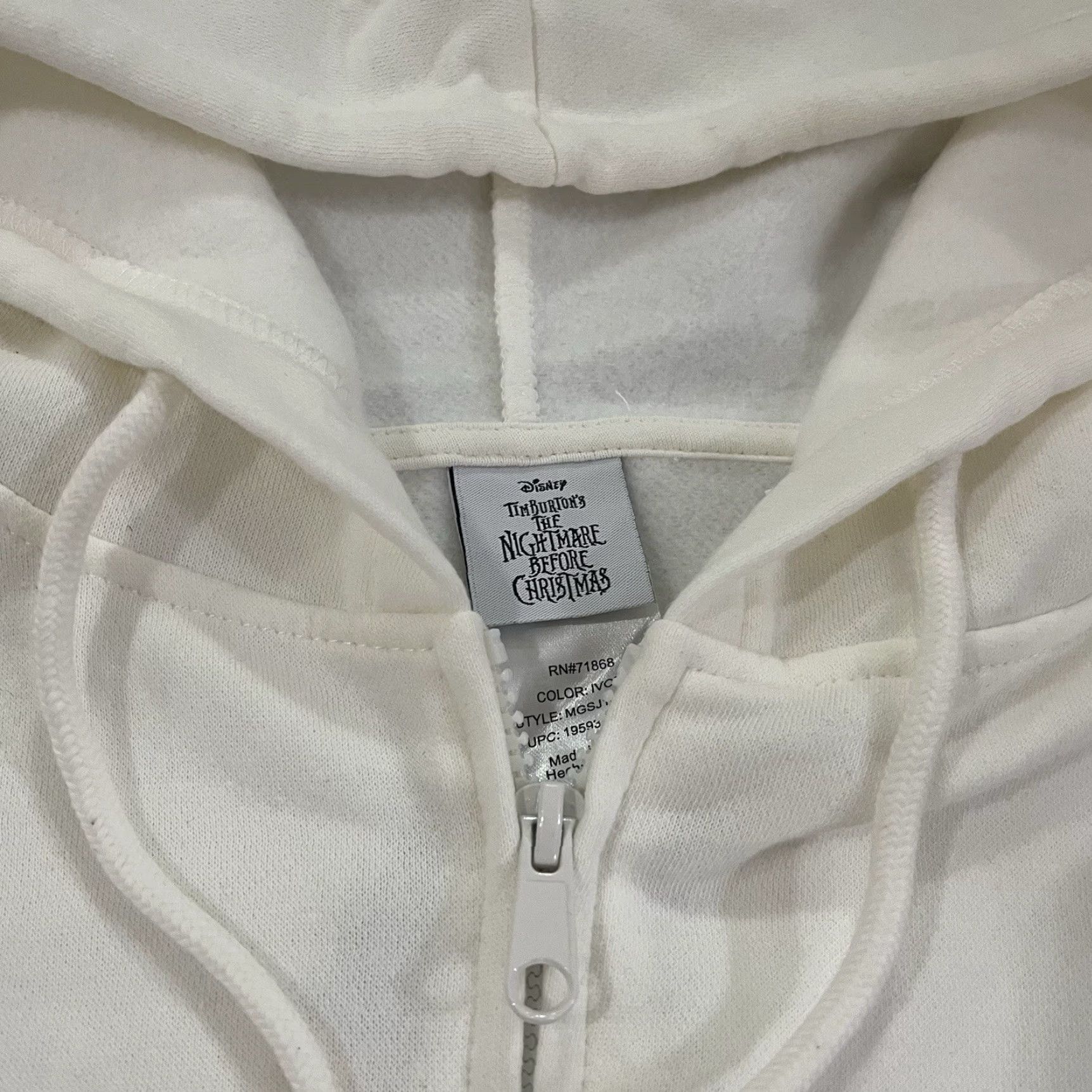 Disney Disney The Nightmare Before Christmas Hoodie Womens Sweatshirt XL Patch Zip Hoodie Christmas Womens Large/XL White Size XL / US 12-14 / IT 48-50 - 3 Thumbnail