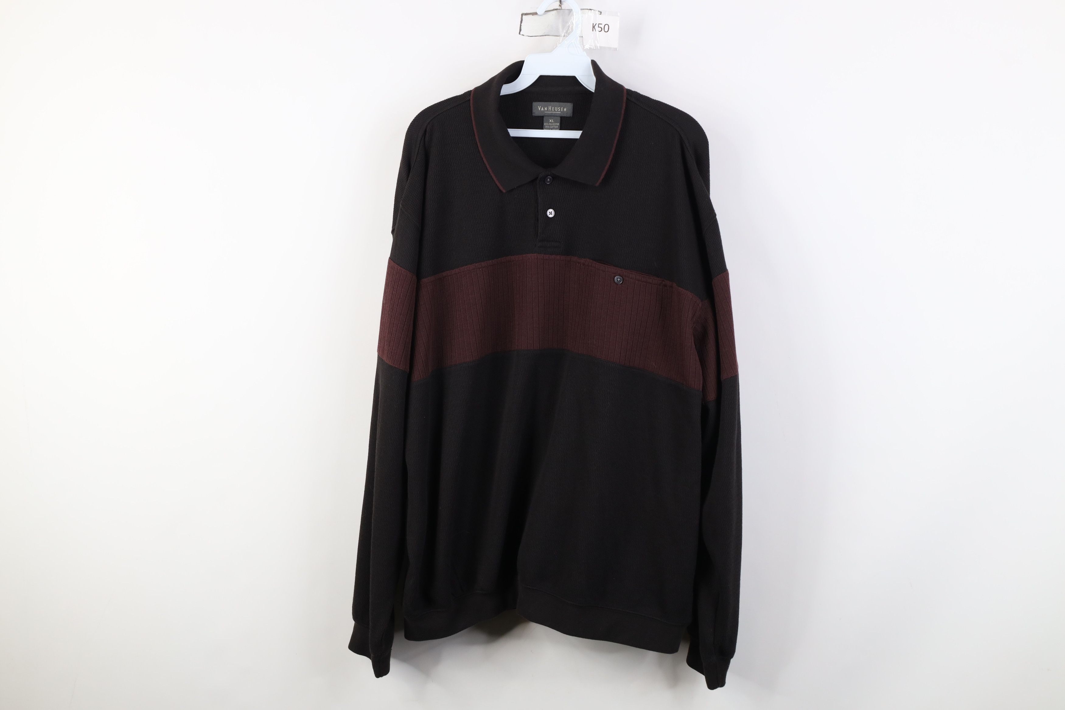 Vintage Vintage 90s Y2K Streetwear Thermal Knit Pullover Polo Shirt Size US XL / EU 56 / 4 - 1 Thumbnail