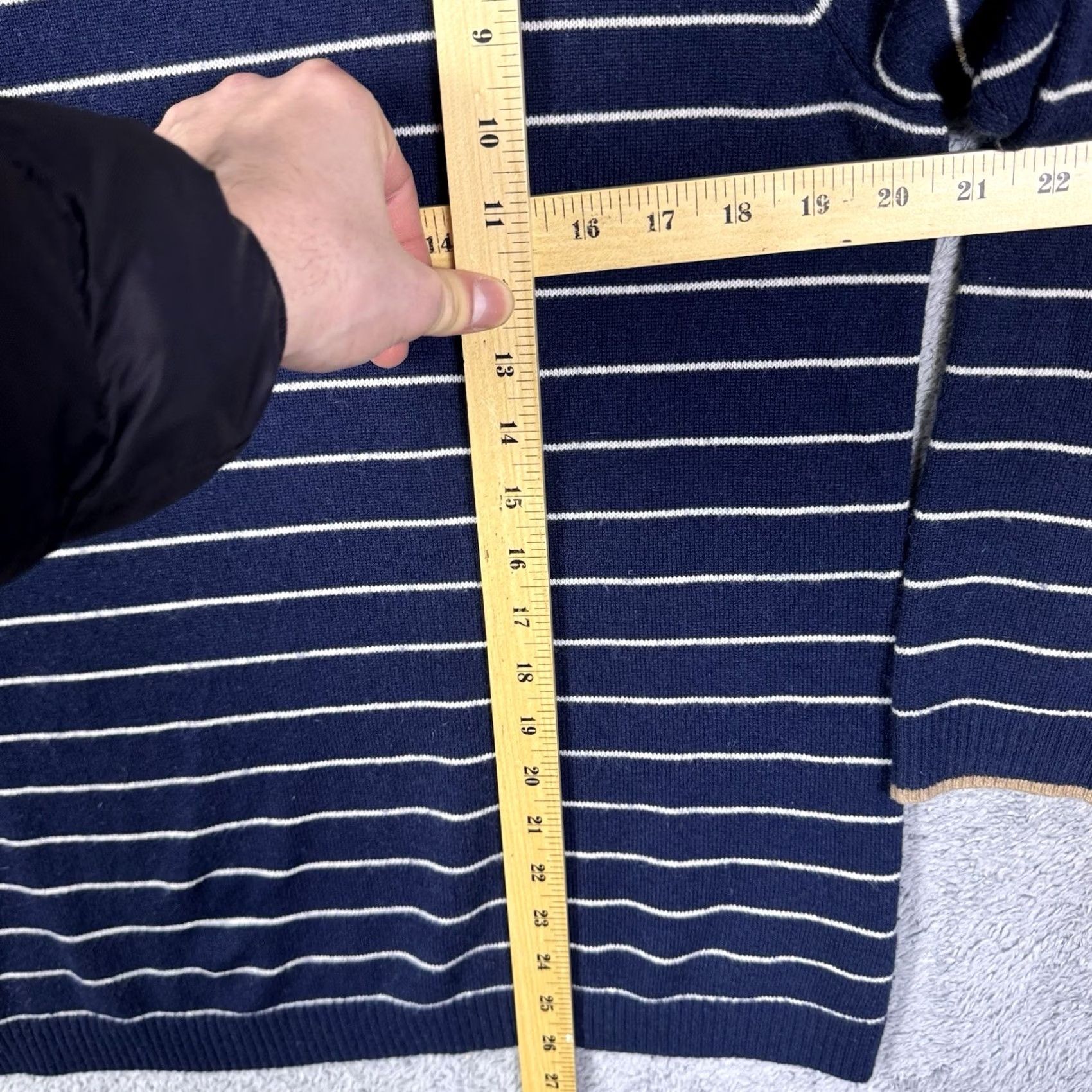 Vintage LL Bean Cashmere Sweater Women's XL Classic Crewneck Knit Pullover Stripe 515166 Size XL / US 12-14 / IT 48-50 - 6 Thumbnail