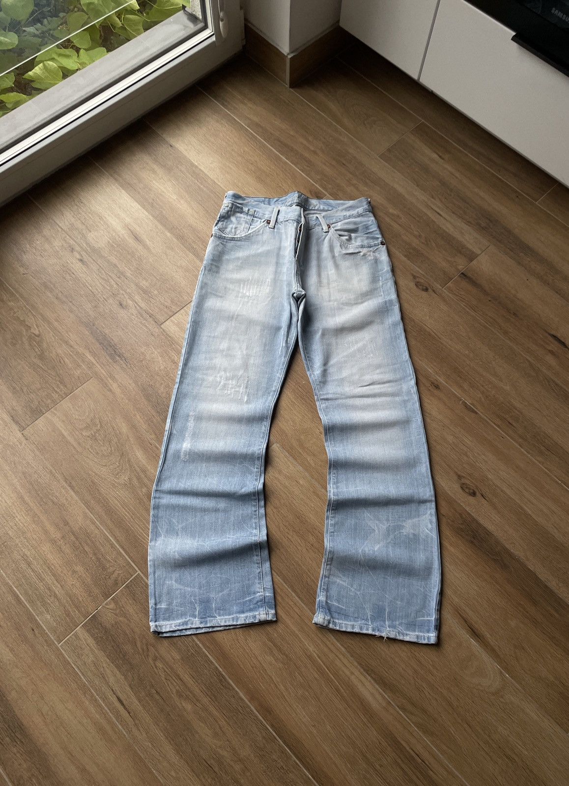 Vintage Vintage Flared Jeans Avant Garde Y2K Japanese Hype Faded Size US 32 / EU 48 - 1 Thumbnail