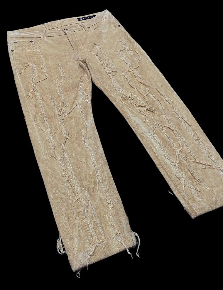 Add × Japanese Brand × Le Grande Bleu (L.G.B.) Add Make Super Striped Destroyed Distressed Cropped Jeans Size US 32 / EU 48 - 21 Thumbnail