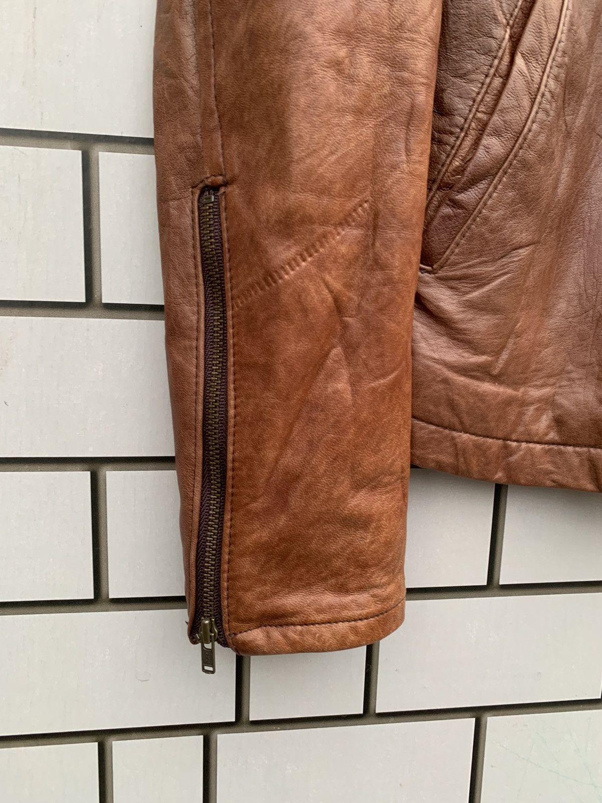 Japanese Brand Vintage Japanese Brand Perle Peche Leather Jacket Size S / US 4 / IT 40 - 10 Thumbnail