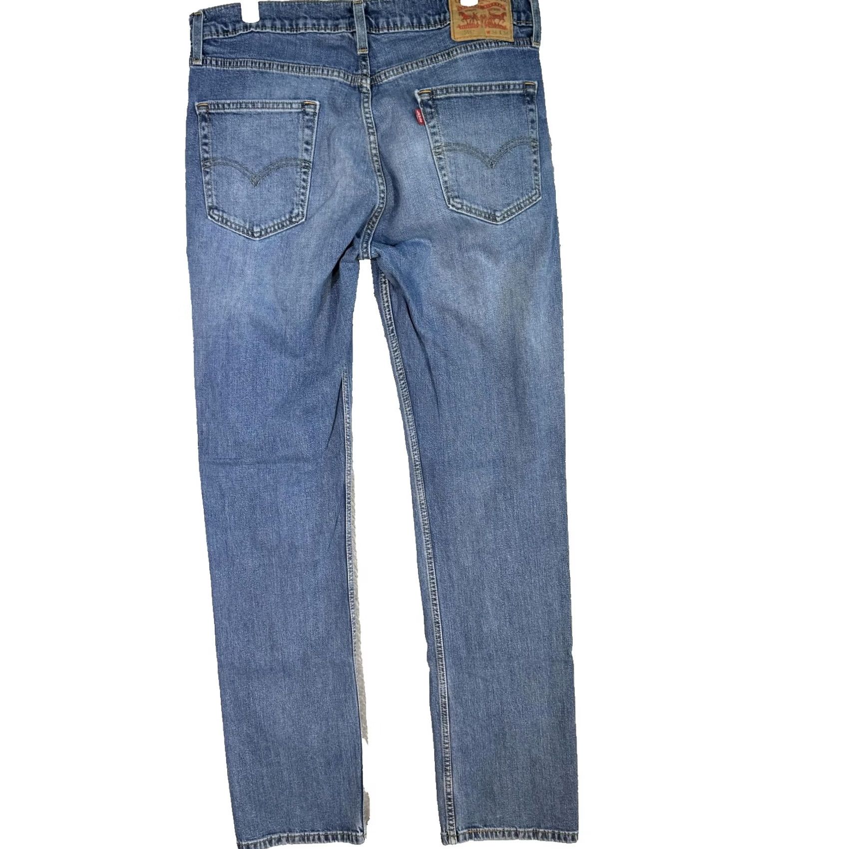 Levi's VINTAGE Levis 514 Jeans Mens 34x34 Blue Denim Straight Leg Whiskered Classic Pants Size US 34 / EU 50 - 2 Thumbnail
