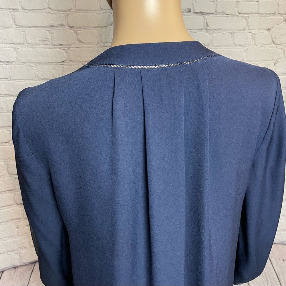 Joie Joie Silk Navy V-Neck Long Sleeve Blouse Size XS Size XS / US 0-2 / IT 36-38 - 5 Thumbnail