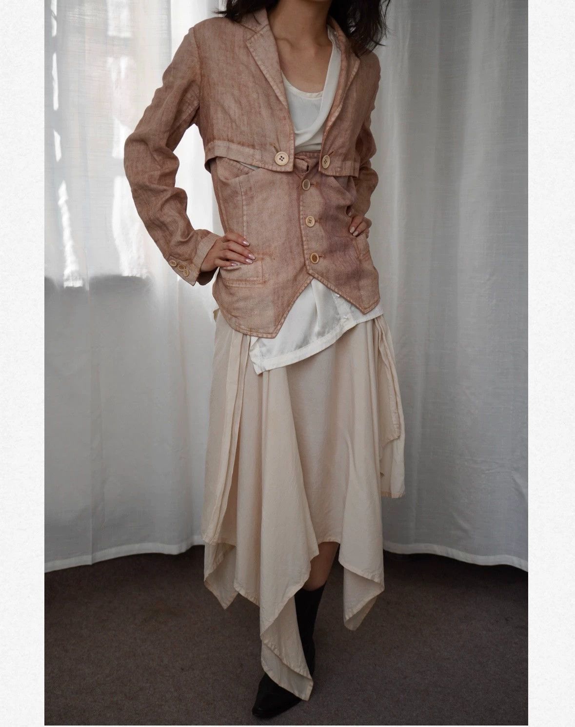 Yohji Yamamoto Yohji Yamamoto 2000s Femme Irregular Hem Skirt Size 1 Size 26" / US 2 / IT 38 - 1 Thumbnail