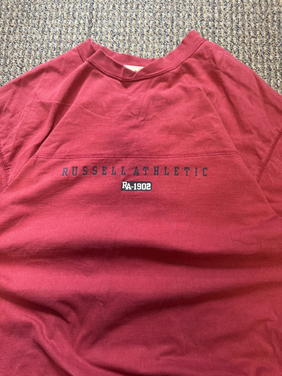 Russell Athletic Vintage Russell Athletic Red Long Sleeve Jersey Shirt Size US XL / EU 56 / 4 - 2 Thumbnail