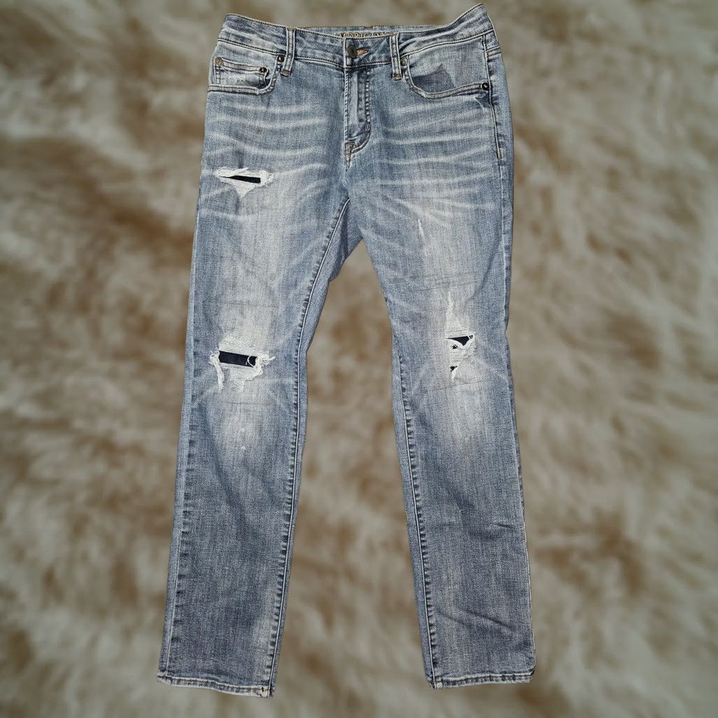 Vintage American Eagle Jeans Mens 32x32 Slim Straight Distressed Extreme Flex Denim Pant Size US 32 / EU 48 - 1 Thumbnail