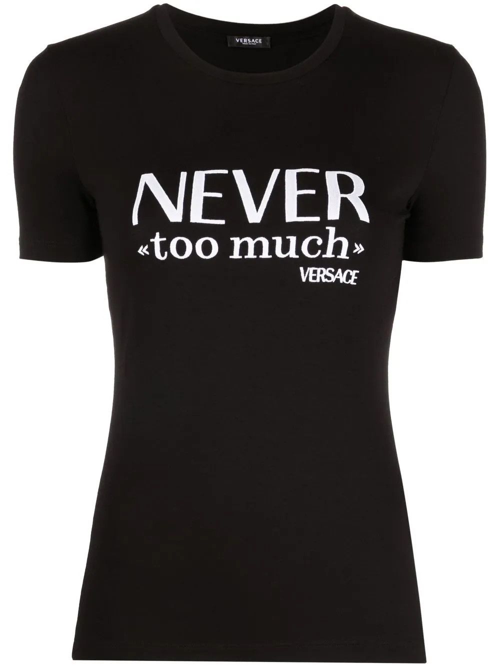 Versace o1y0226 Logo Crewneck T-Shirt in Black Size XS / US 0-2 / IT 36-38 - 1 Thumbnail