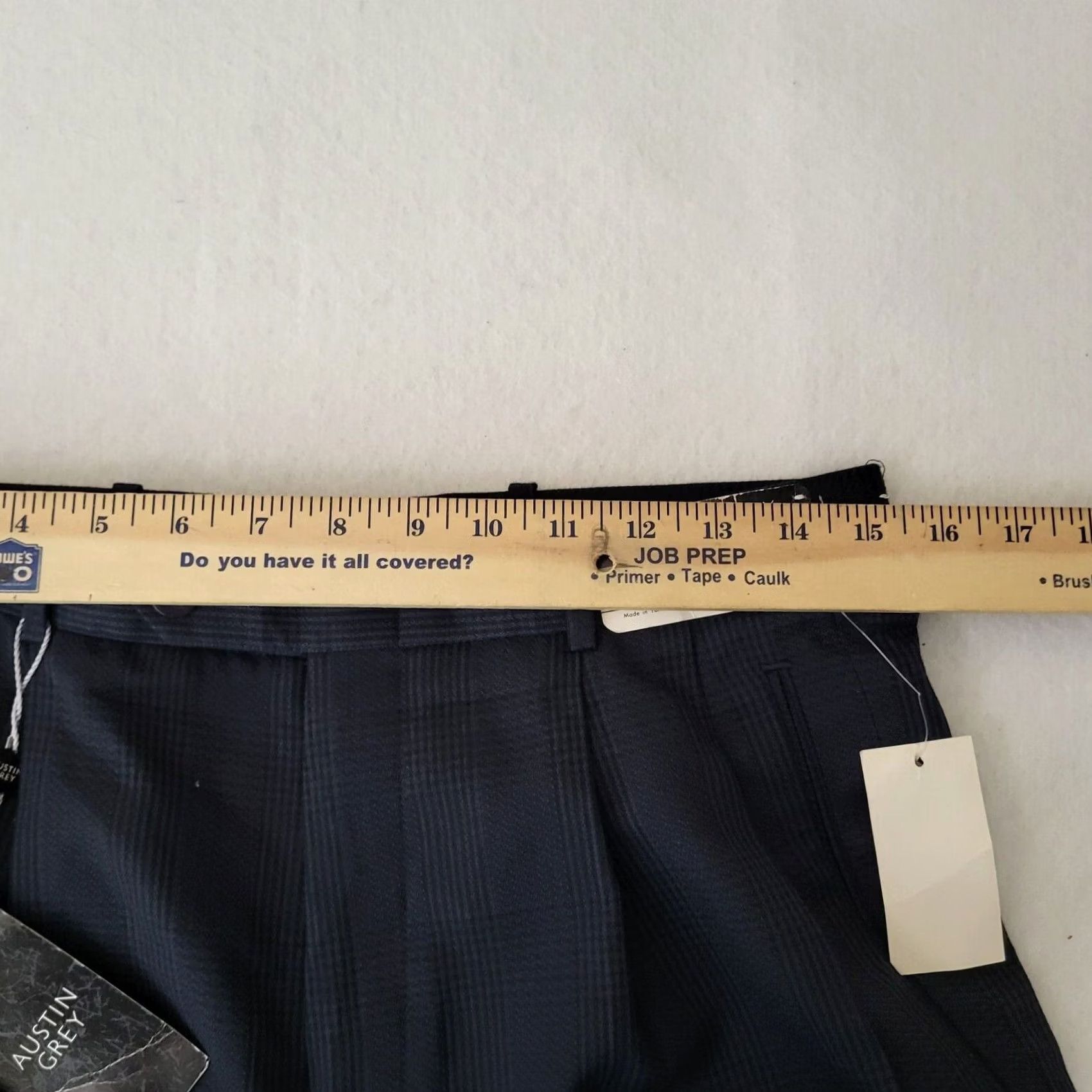 Vintage AUSTIN GREY Blue Plaid Dress Pants Men 32x30 Slim Straight Regular Rise Mid 10-12 Adjustable Waist Nyl/Poly Dry Clean Only Vintage No Size US 32 / EU 48 - 3 Thumbnail
